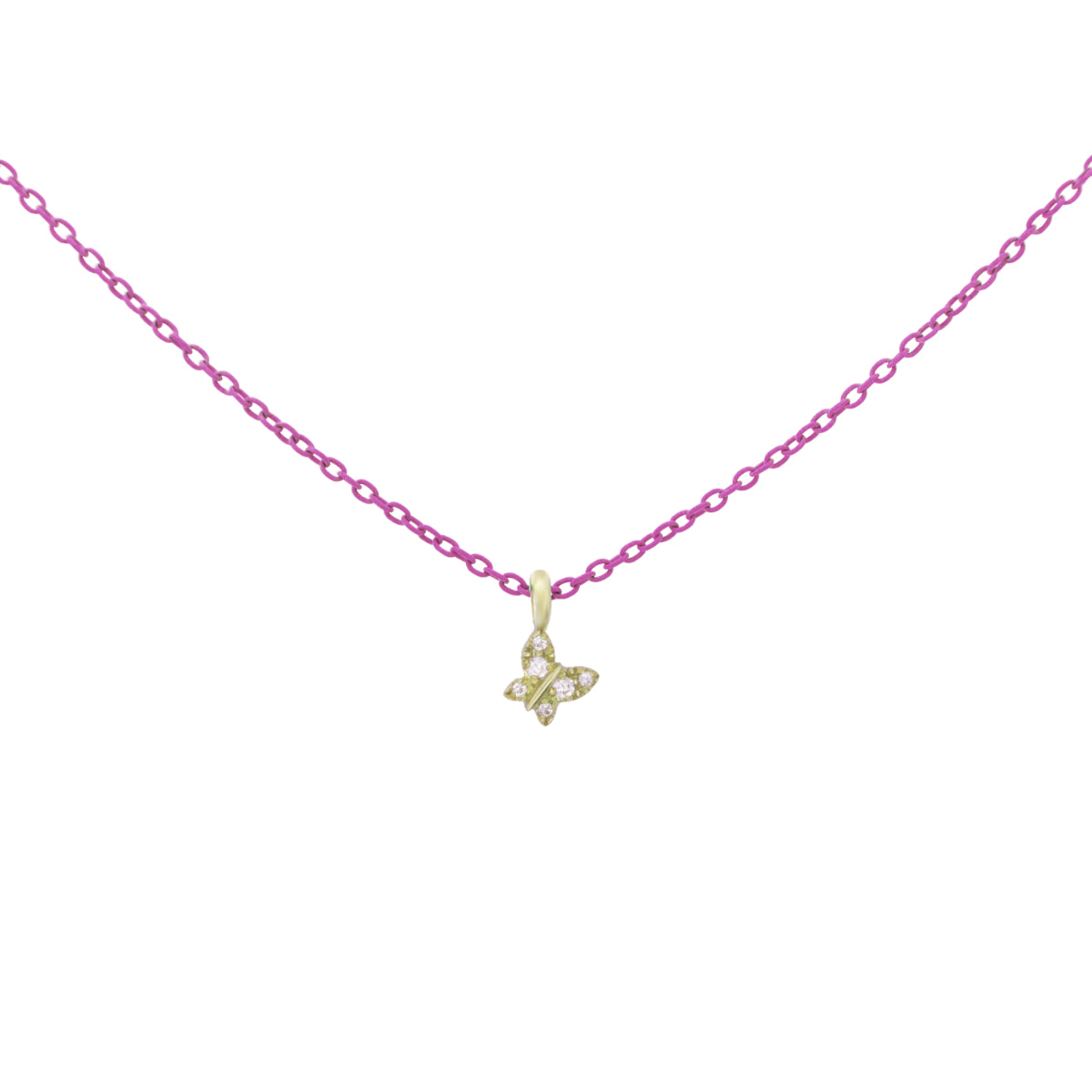 Chokers - Choker with Butterfly painted chain and Lab Grown Diamond - ORO 18KT - 6 | Rue des Mille