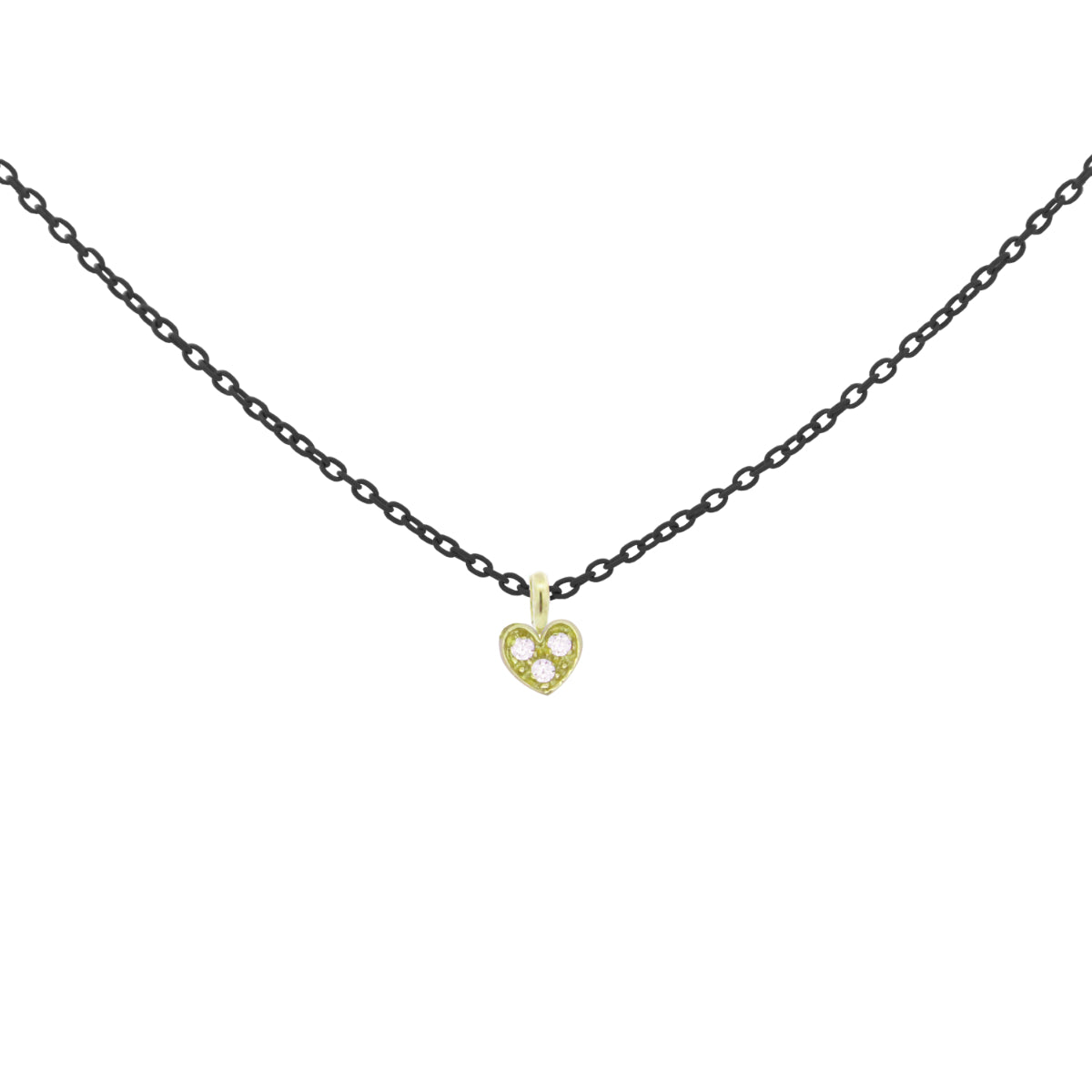 Girocolli - Girocollo cuore catena con vernice e Diamanti Lab Grown - ORO18KT - 8 | Rue des Mille