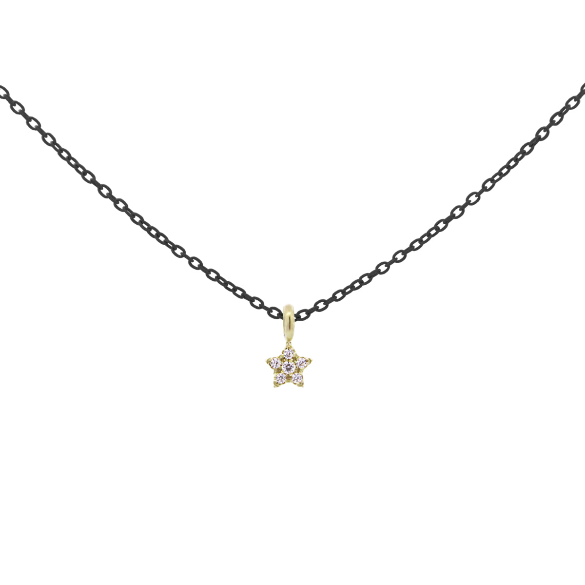 Gargantillas - Garantilla con Estrella Cadena pintada Lab Grown Diamond - ORO18KT - 8 | Rue des Mille