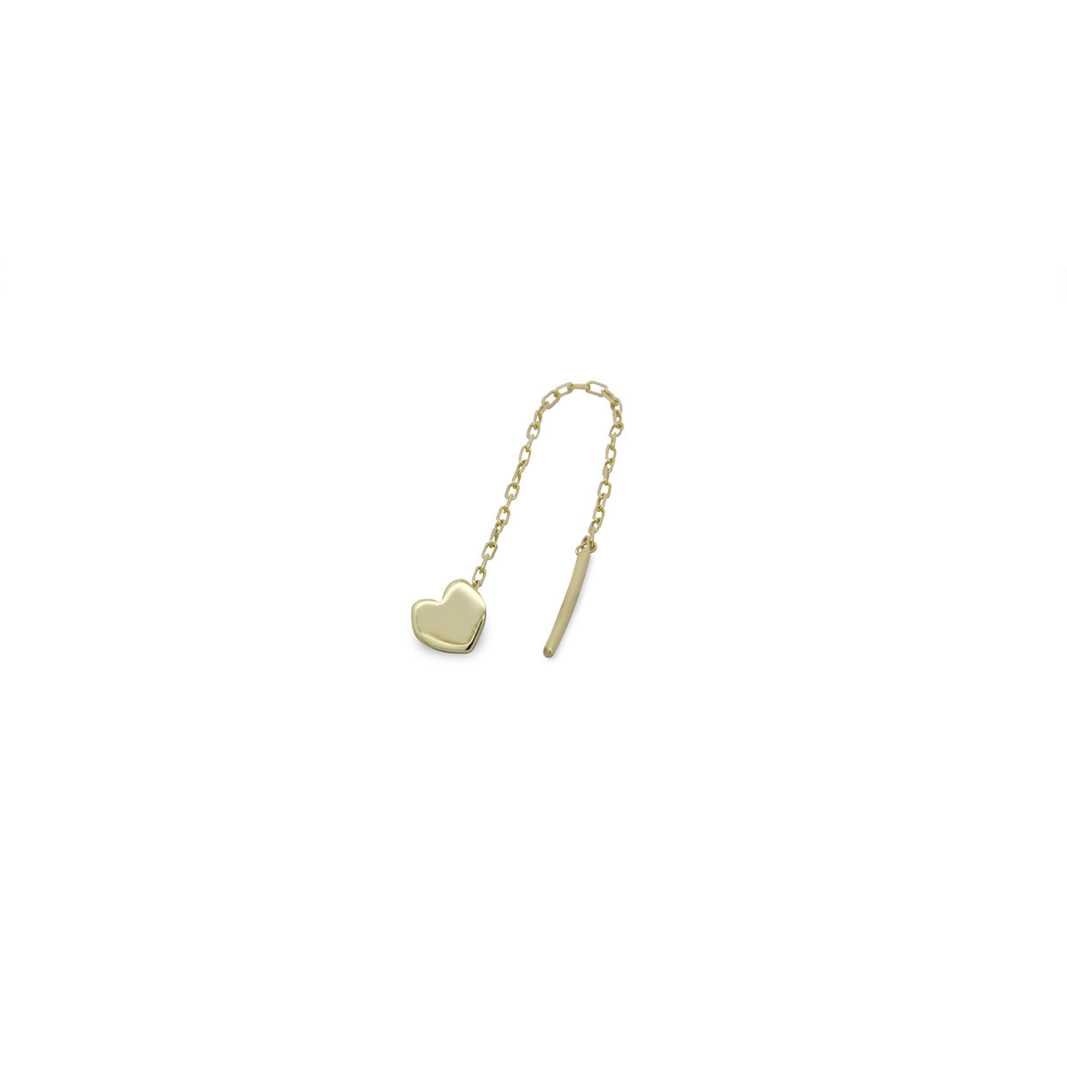 Orecchini - Mono-orecchino Cuore catenella - ORO18KT - 1 | Rue des Mille