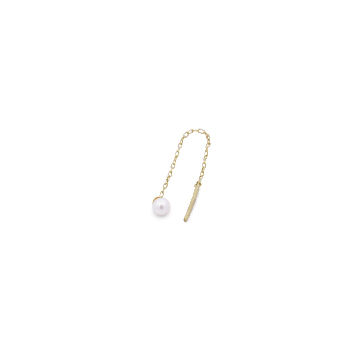 Single pearl chain earring - ORO18KT