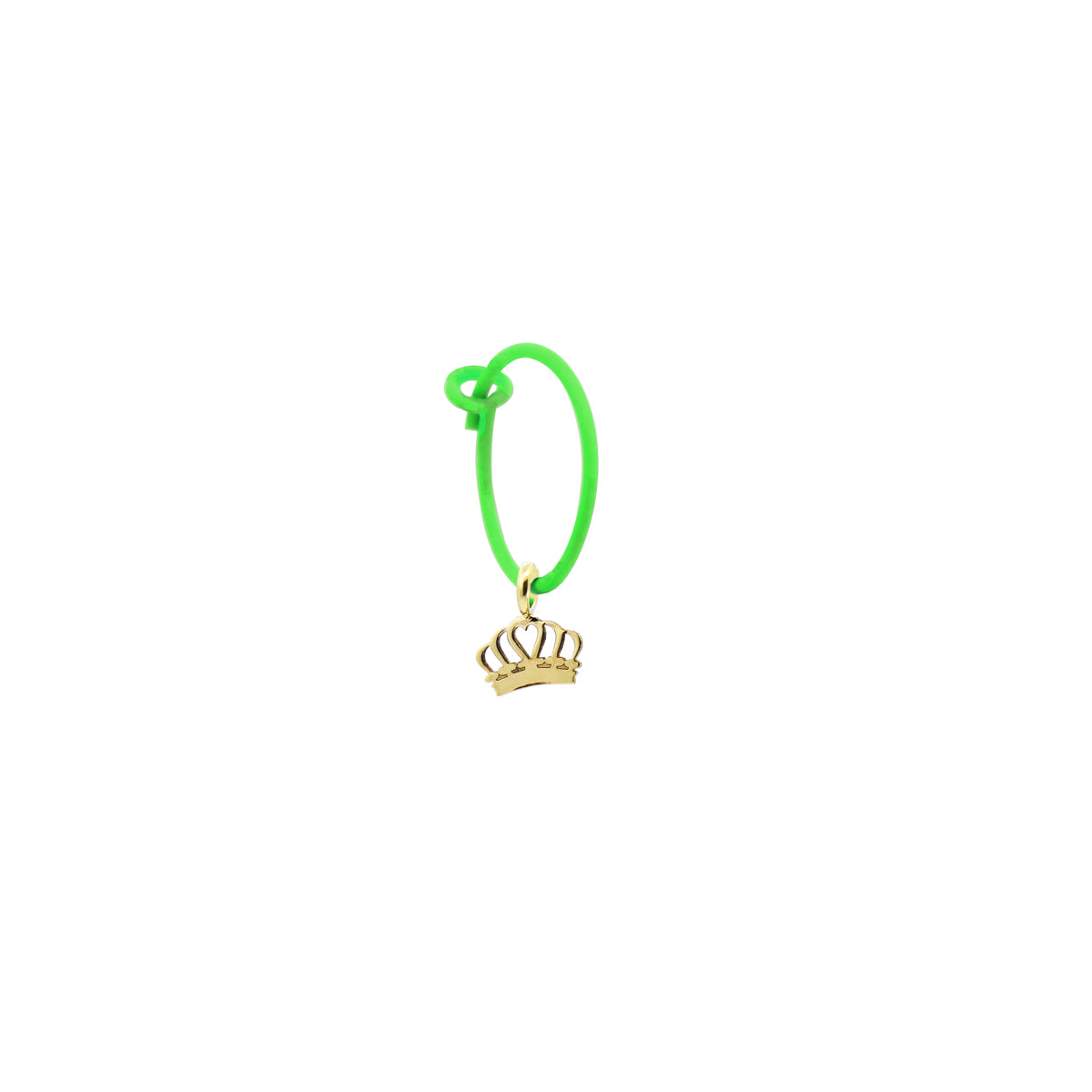 Earrings - Mono mini hoop Crown  - ORO18KT - 3 | Rue des Mille
