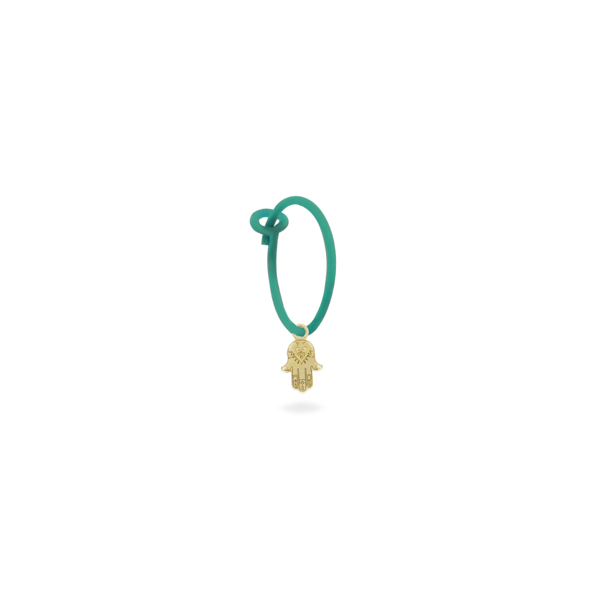 Orecchini - Mono-orecchino Mano di fatima Hoop Vernice - ORO18KT - 1 | Rue des Mille