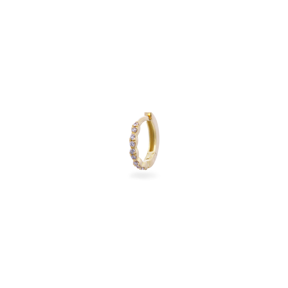 Helix Mini Circulo Piercing y diamantes de laboratorio - ORO18KT