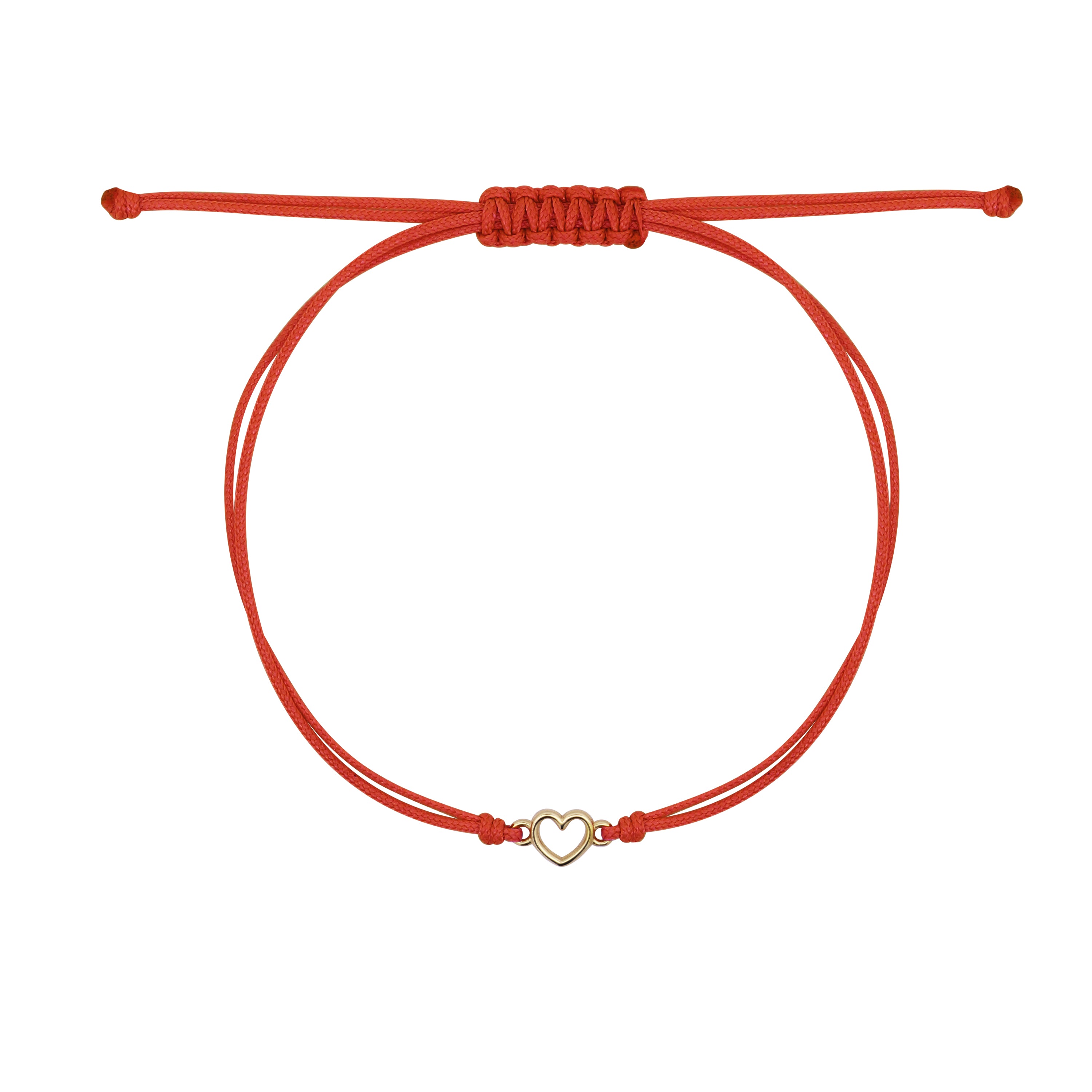 Bracelets - Bracelet with fabric and line heart - ORO18KT - 2 | Rue des Mille