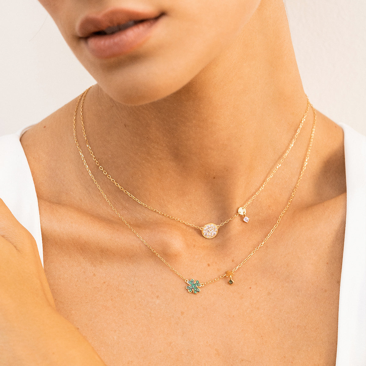 Chokers - Necklace with chain and colored pavè - STARDUST TEN - 7 | Rue des Mille