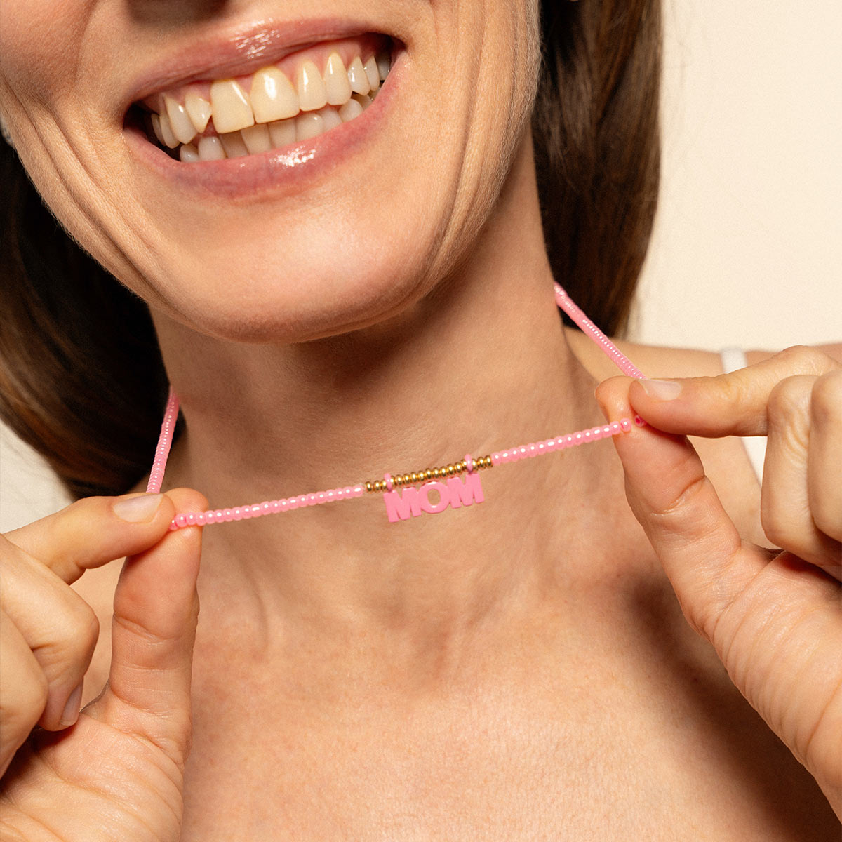 Chokers - Choker pink pop beads - MOM - 2 | Rue des Mille