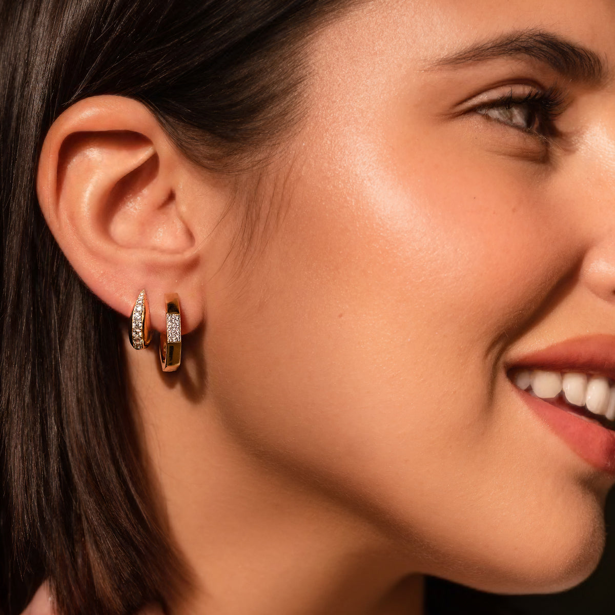 Earrings - Octagon hoop earrings - SHAPES - 4 | Rue des Mille