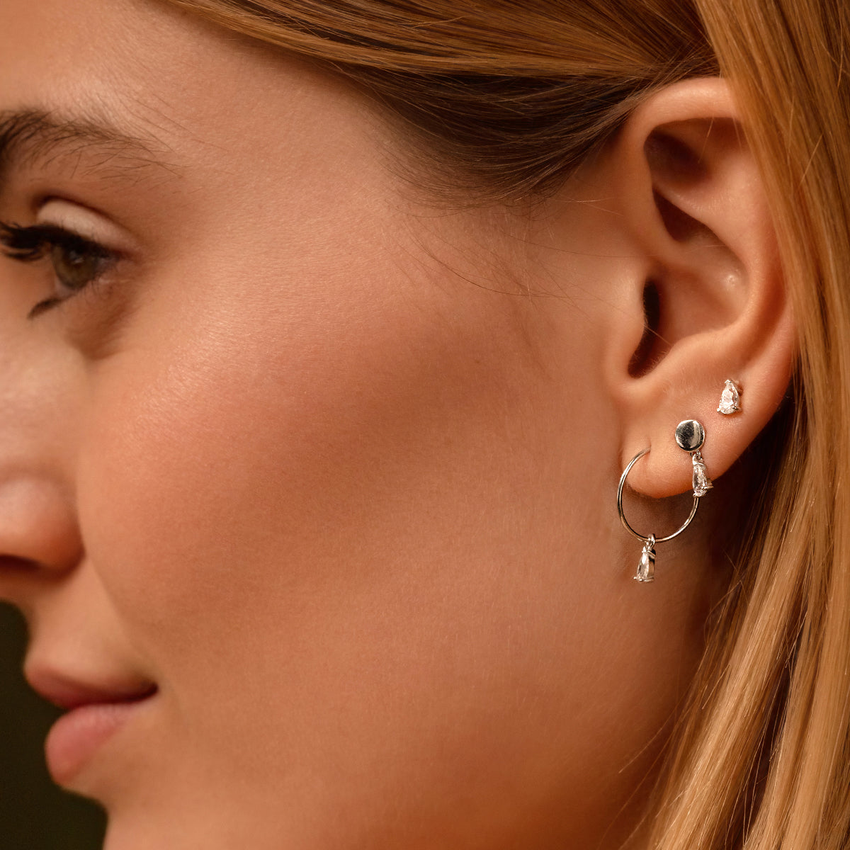 Earrings - Tris circle and lobe earrings - SHAPES - 3 | Rue des Mille