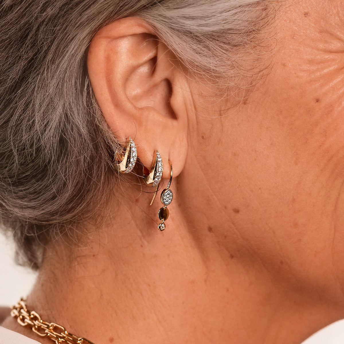 Earrings - Small chunky drop earrings - SHAPES - 4 | Rue des Mille