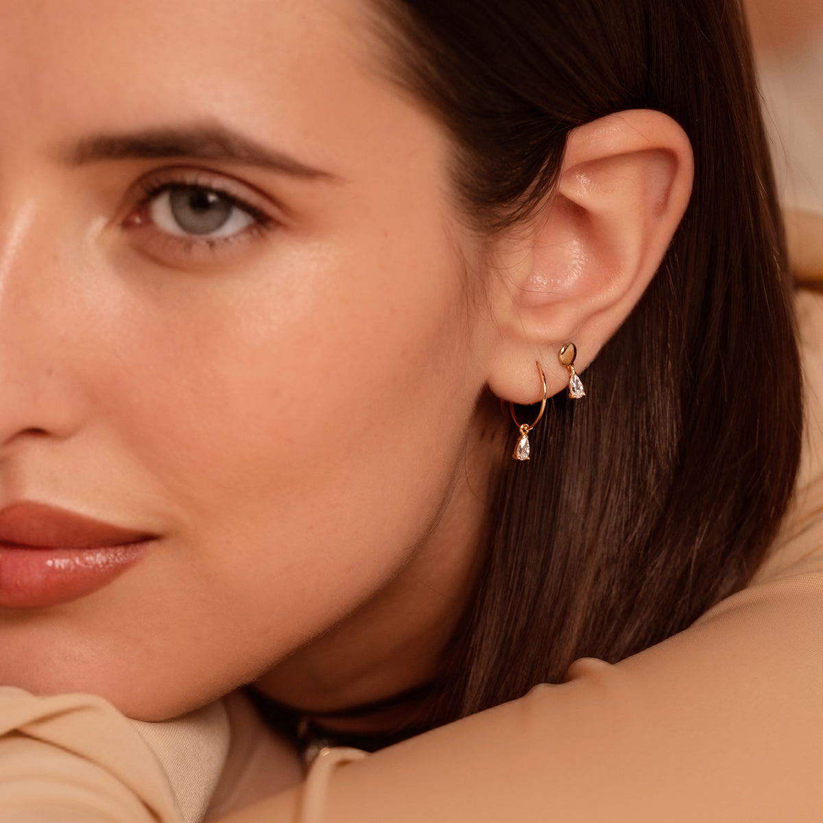 Earrings - Tris circle and lobe earrings - SHAPES - 4 | Rue des Mille