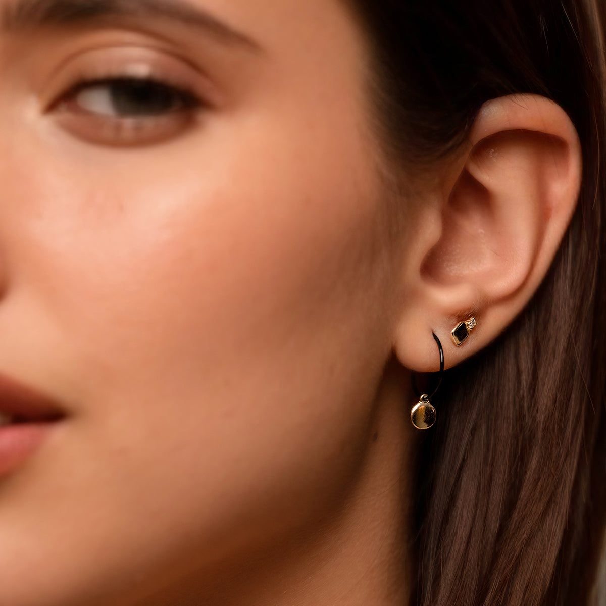 Earrings - Single round hoop earring -ORO18KT - 5 | Rue des Mille