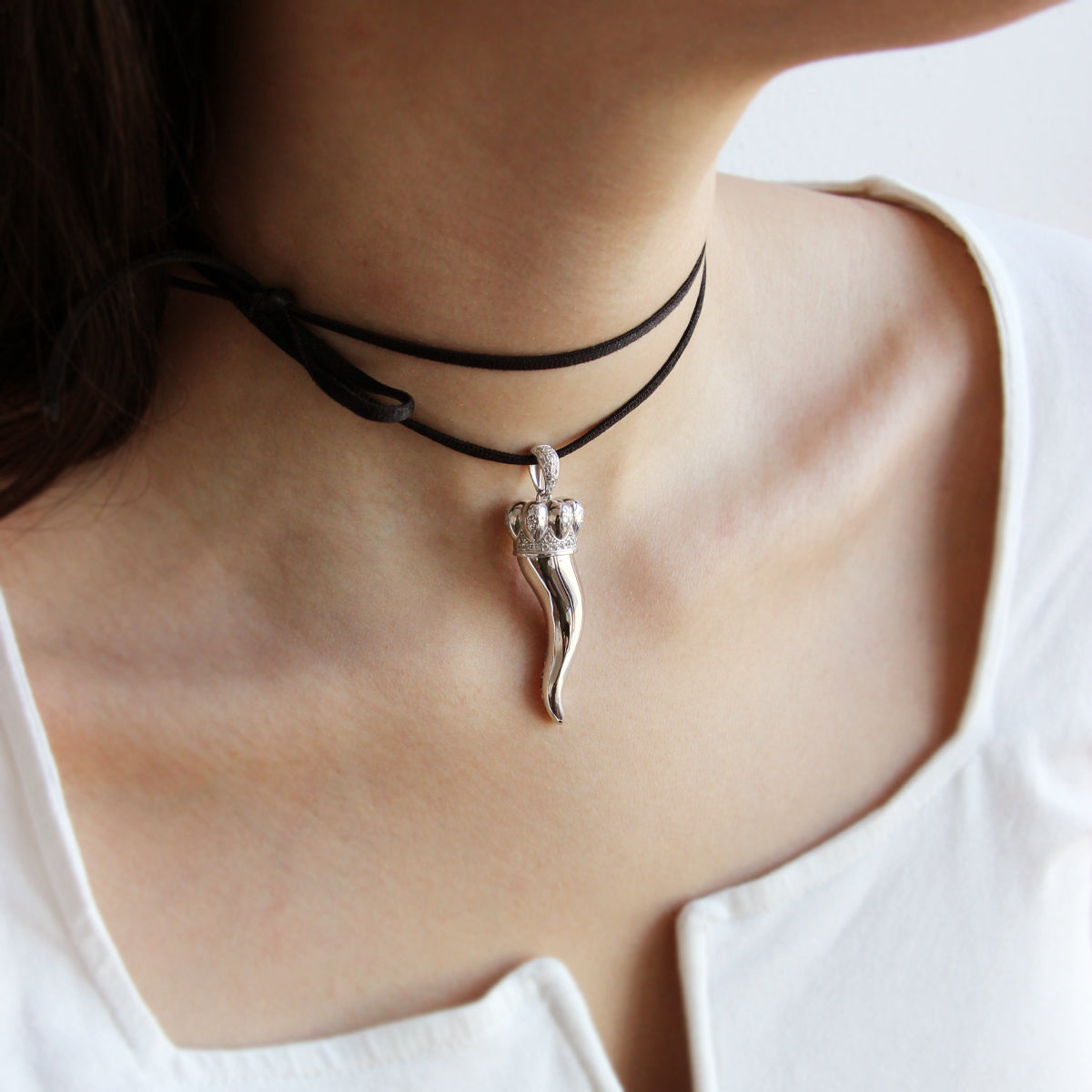 Girocolli - Ciondolo con choker e CORNICELLO XL - AMULETI - 3 | Rue des Mille