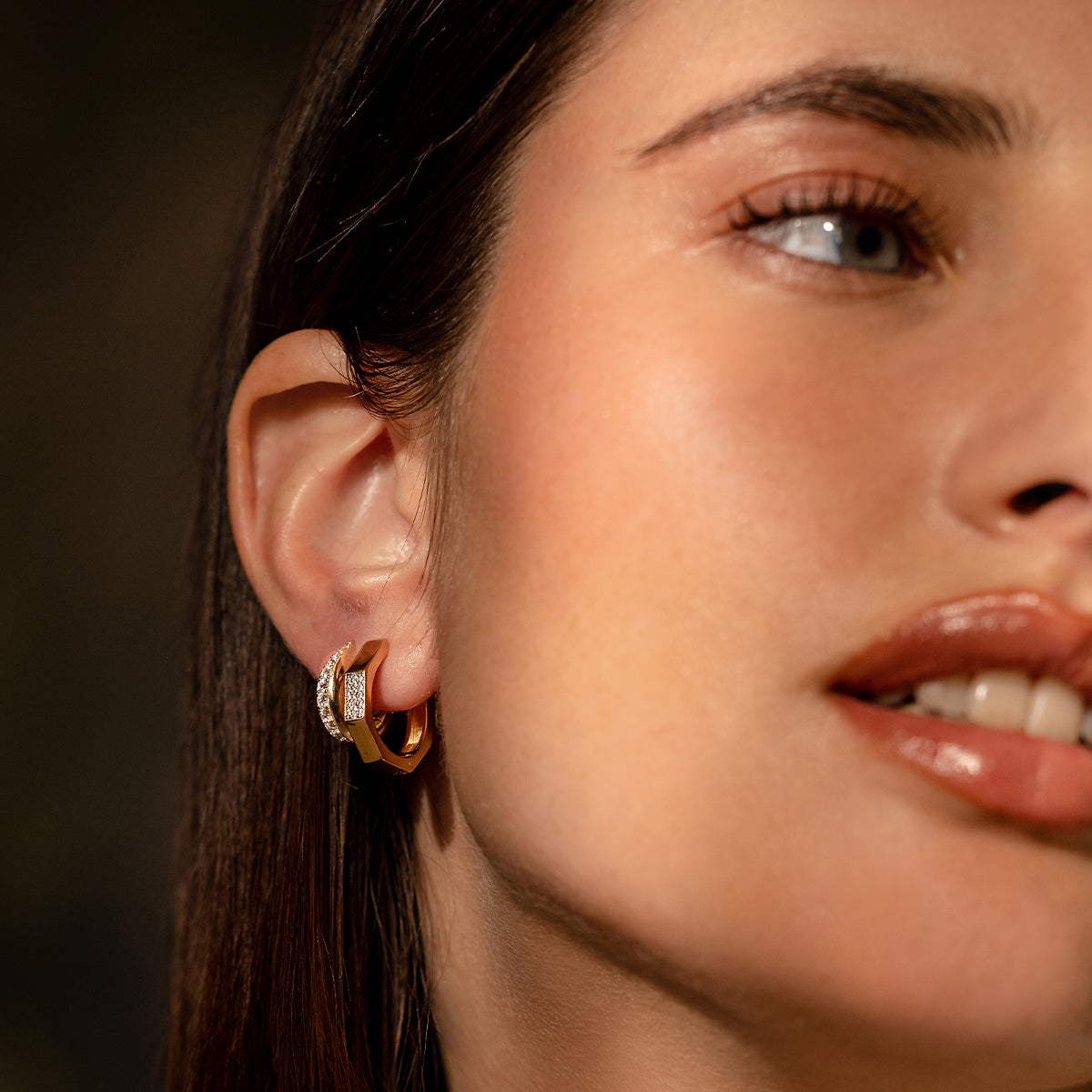 Earrings - Octagon hoop earrings - SHAPES - 3 | Rue des Mille