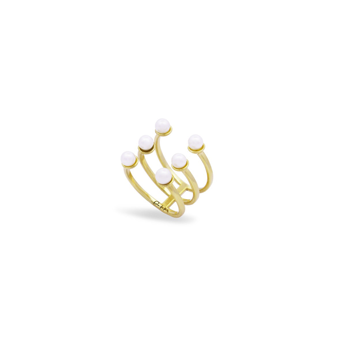 Rings - Ring open with pearls - WHITESIDE - 1 | Rue des Mille