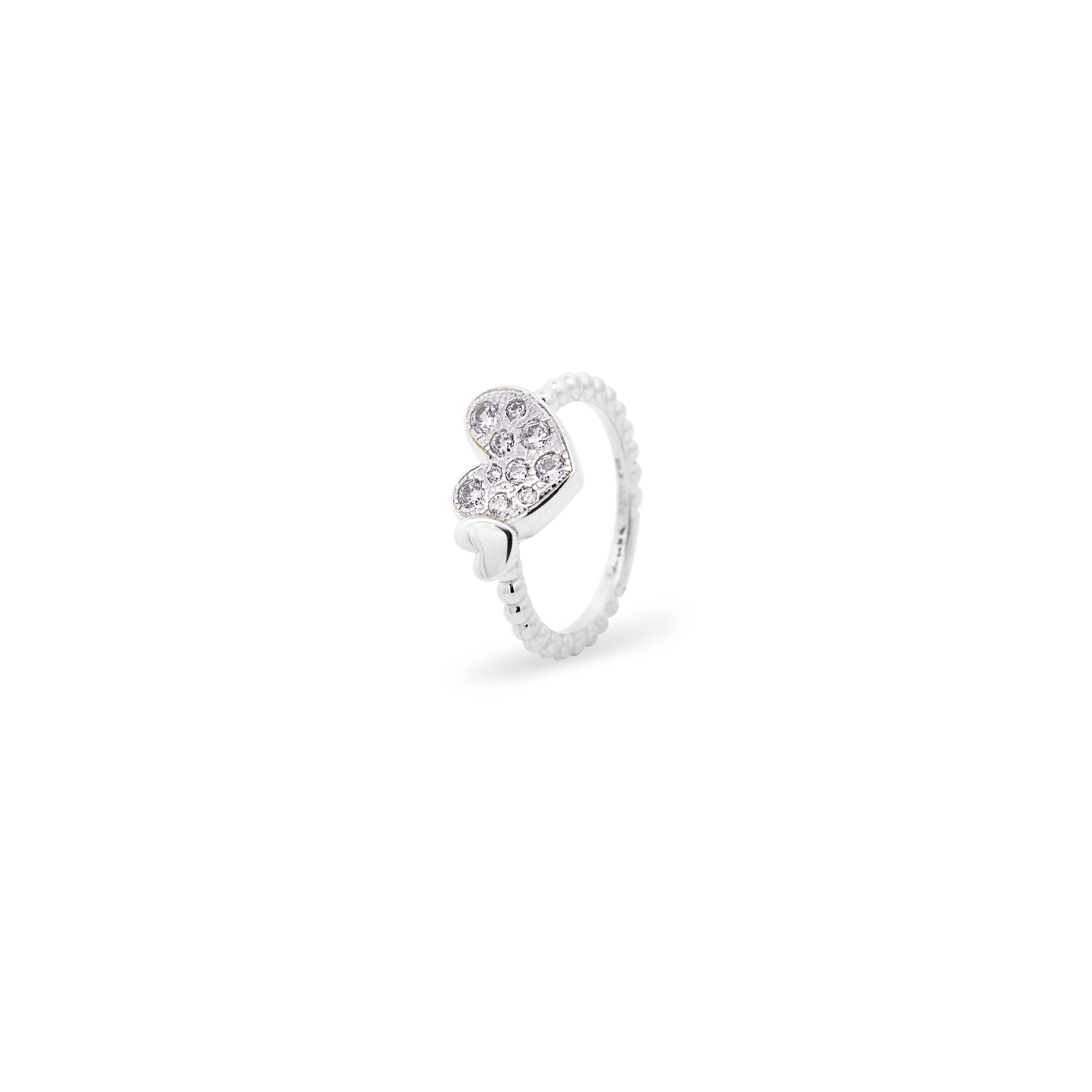 Rings - Ring with an oversized pavé heart - STARDUST TEN - 2 | Rue des Mille