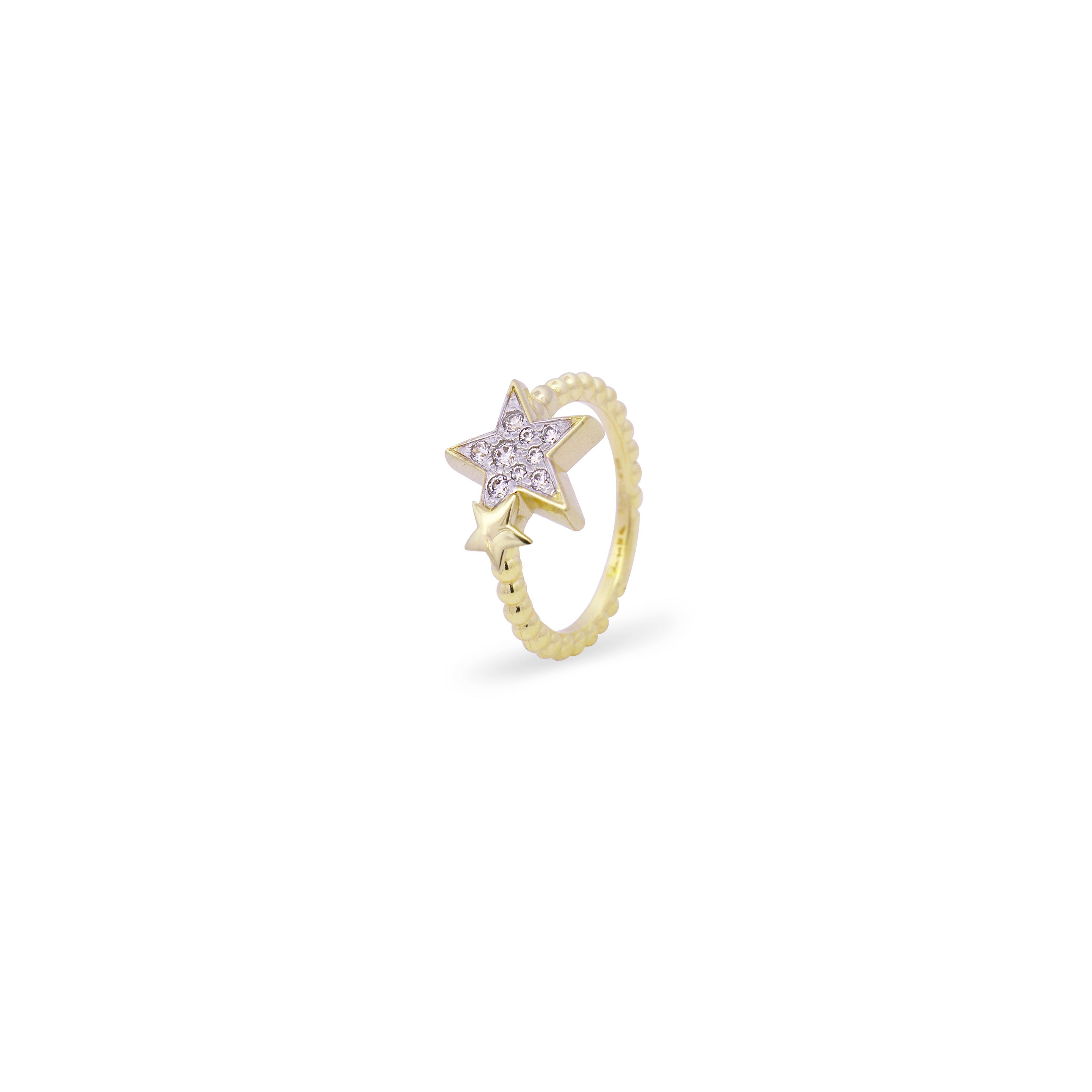 Ring with an oversized pavé star - STARDUST TEN