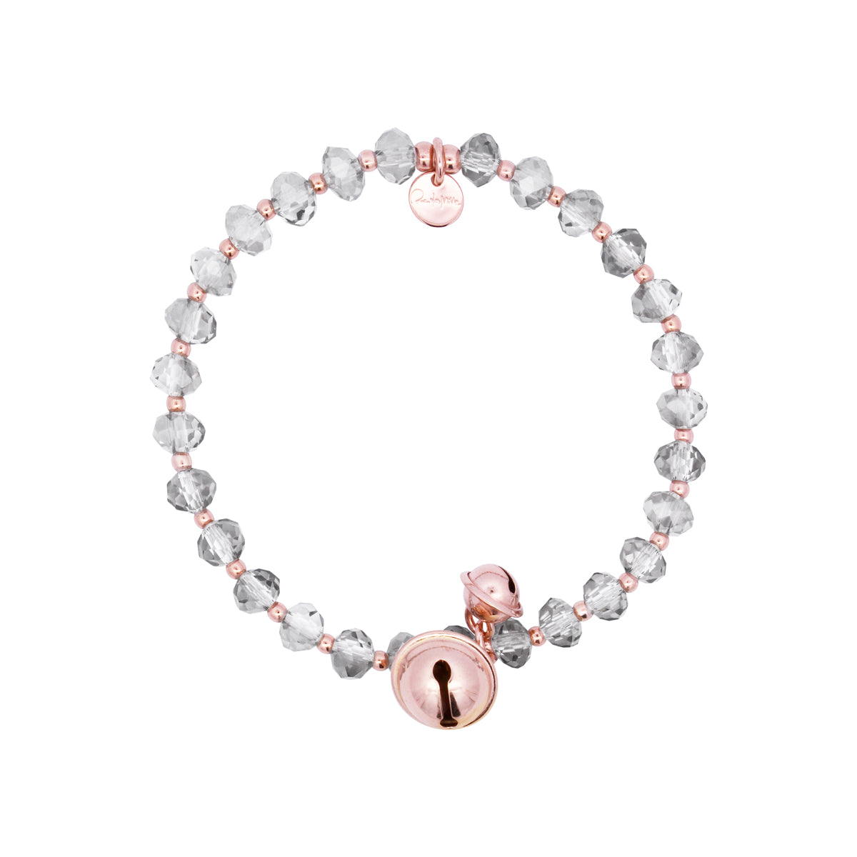 Bracciali - Bracciale elastico campanelli grigio fumè - Crystal Rainbow - 1 | Rue des Mille