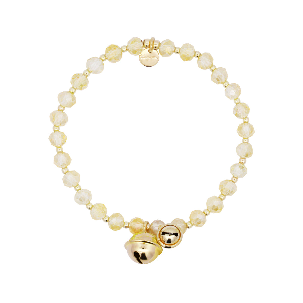 Bracelets - Elastic bracelet yellow  crystals and bells - Crystal Rainbow  - 1 | Rue des Mille