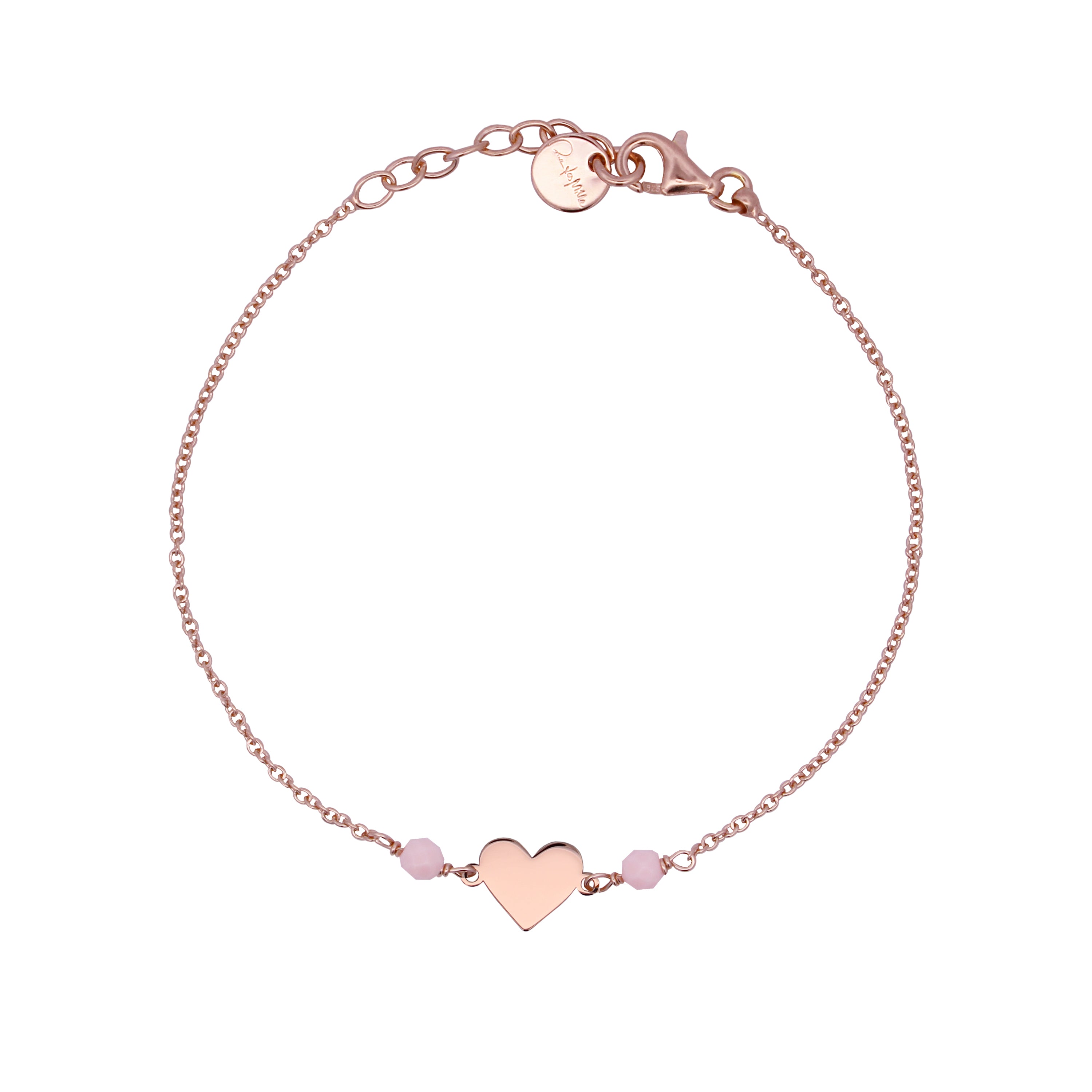 Bracciali - Bracciale catenella Cuore Pietre Rosa Adulto - Io&Ro - 1 | Rue des Mille