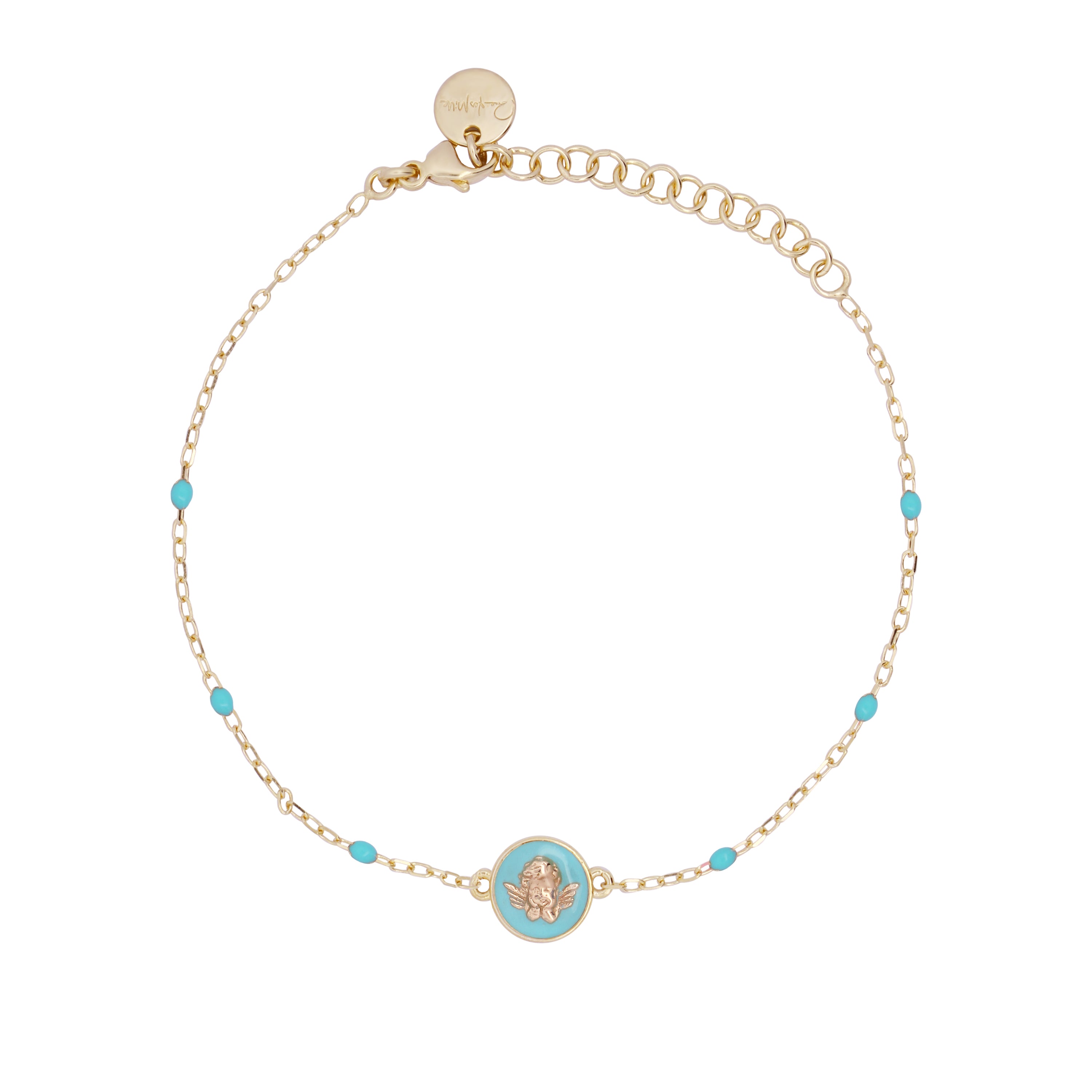 Bracelets - Bracelet Turquoise Enamel Angel Adult - Io&Ro - 1 | Rue des Mille