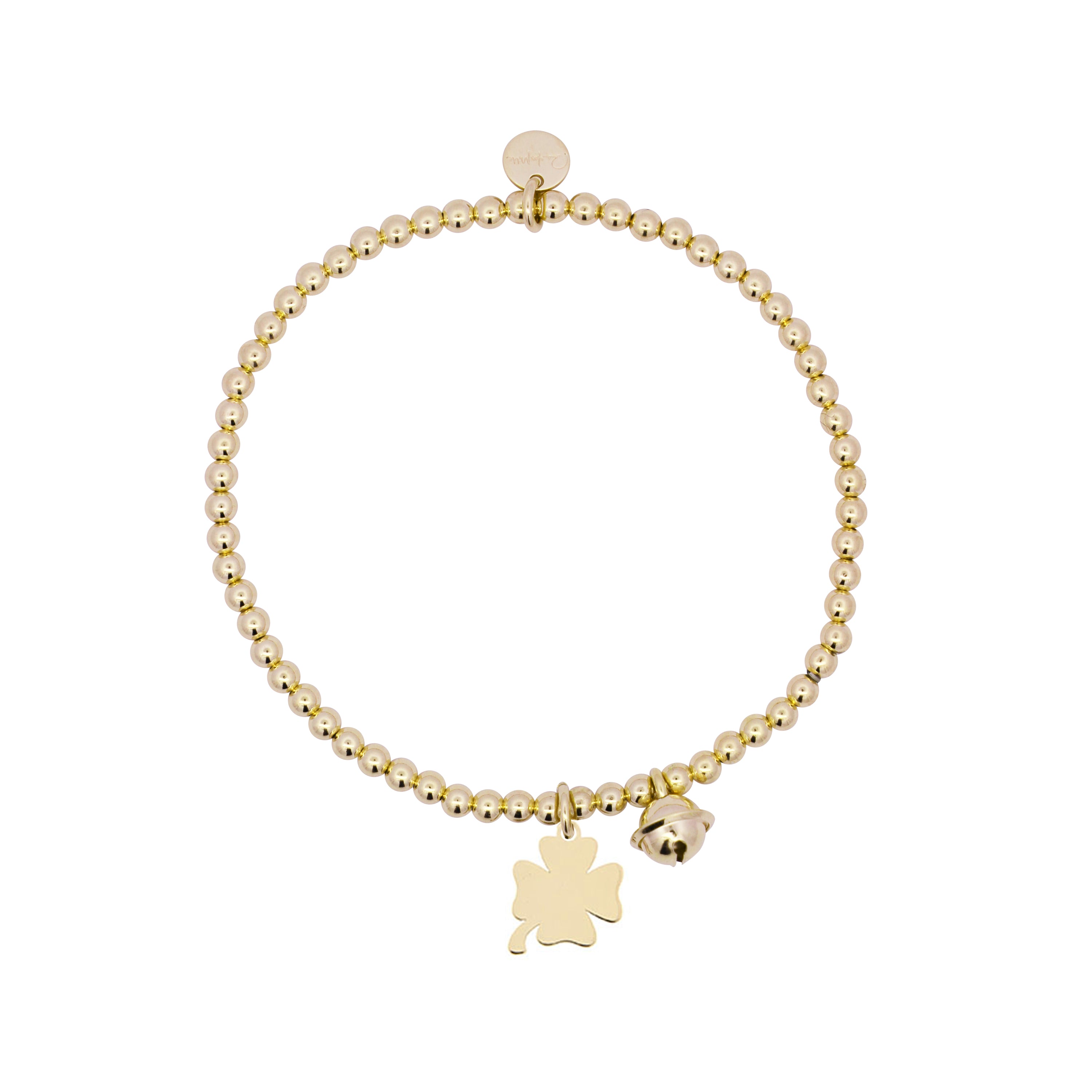 Pulseras - Pulsera Élastica con Colgante trébol de cuatro hojas - 1 | Rue des Mille