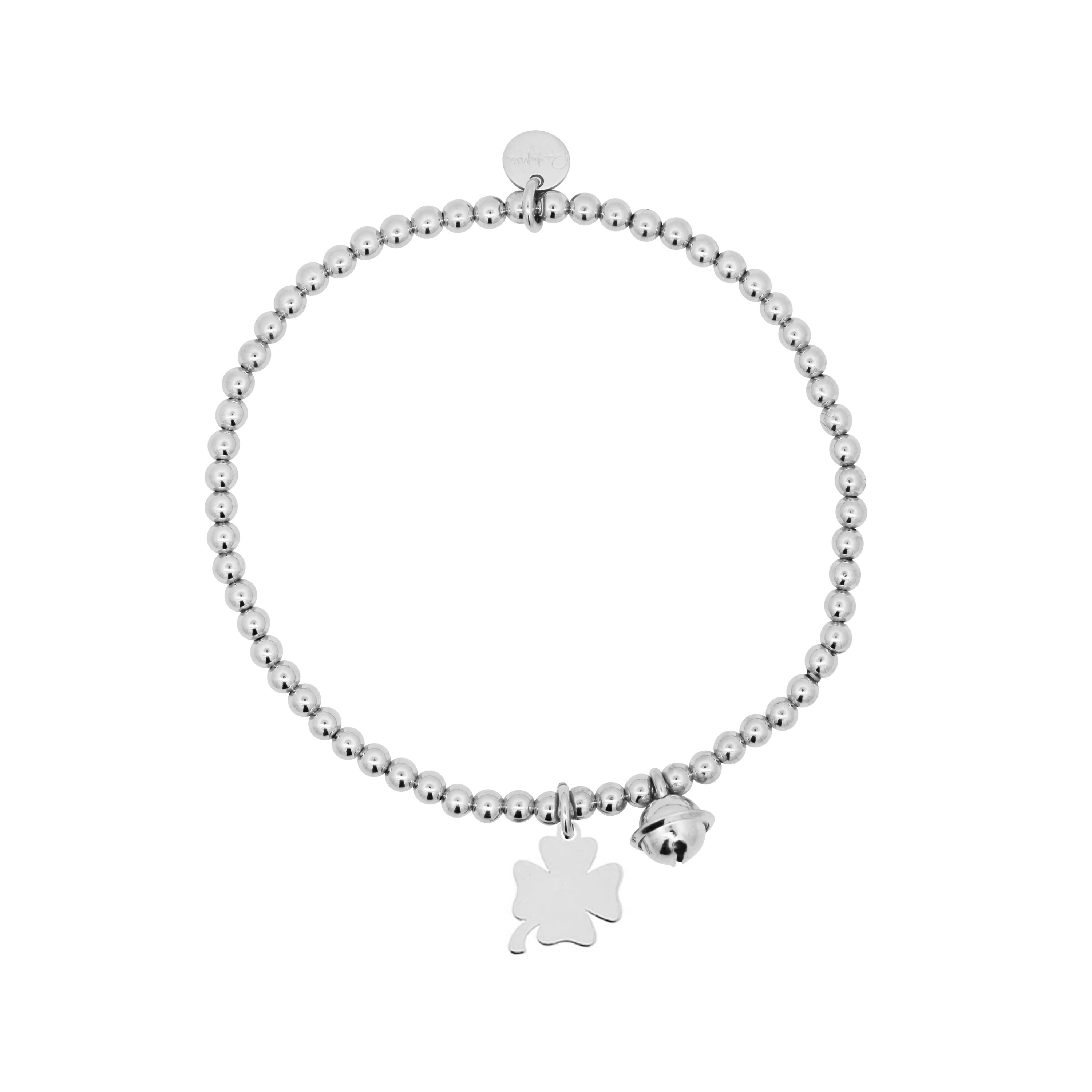 Pulseras - Pulsera Élastica con Colgante trébol de cuatro hojas - 3 | Rue des Mille