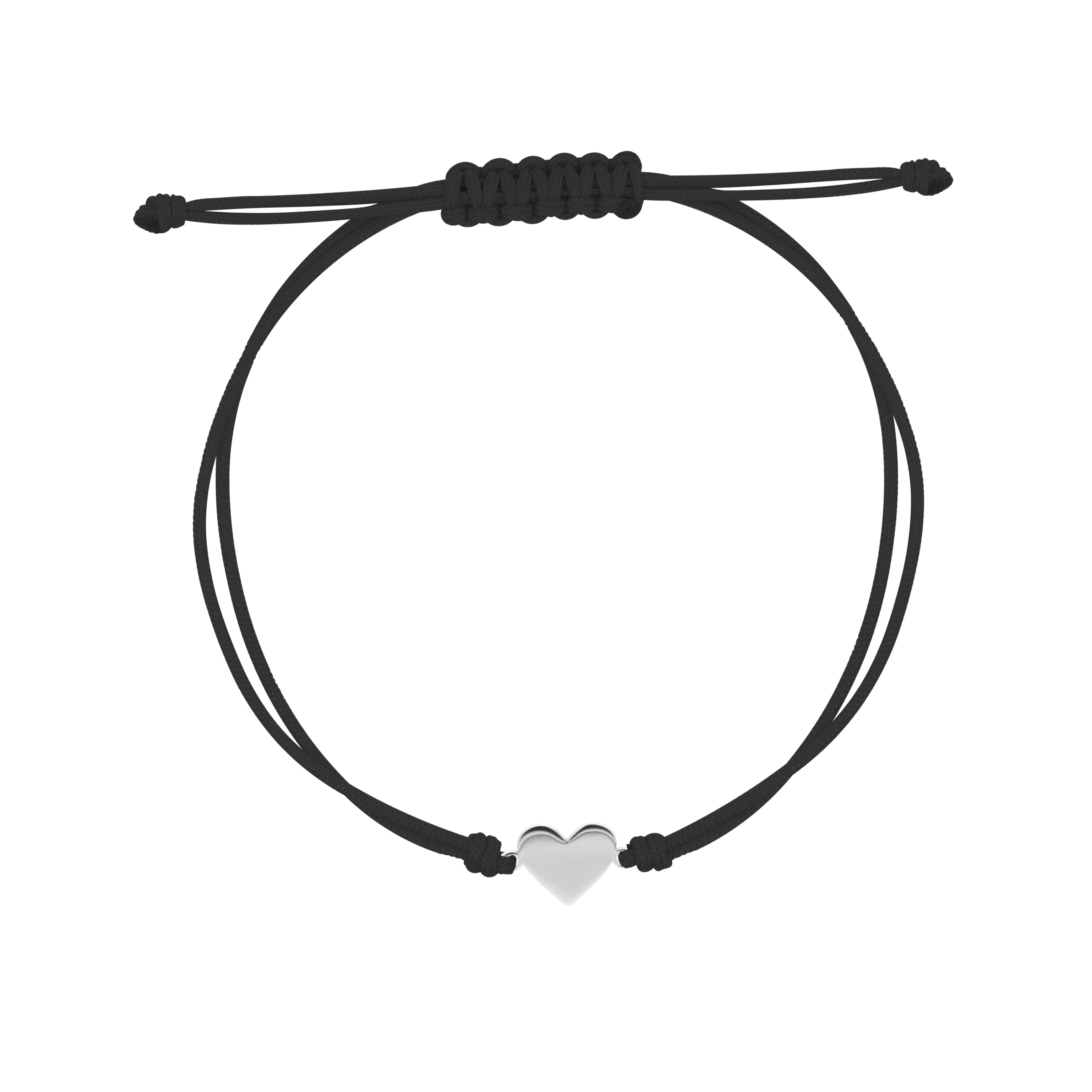 Bracelets - Fabric black bracelet 1 subject Heart - 2 | Rue des Mille