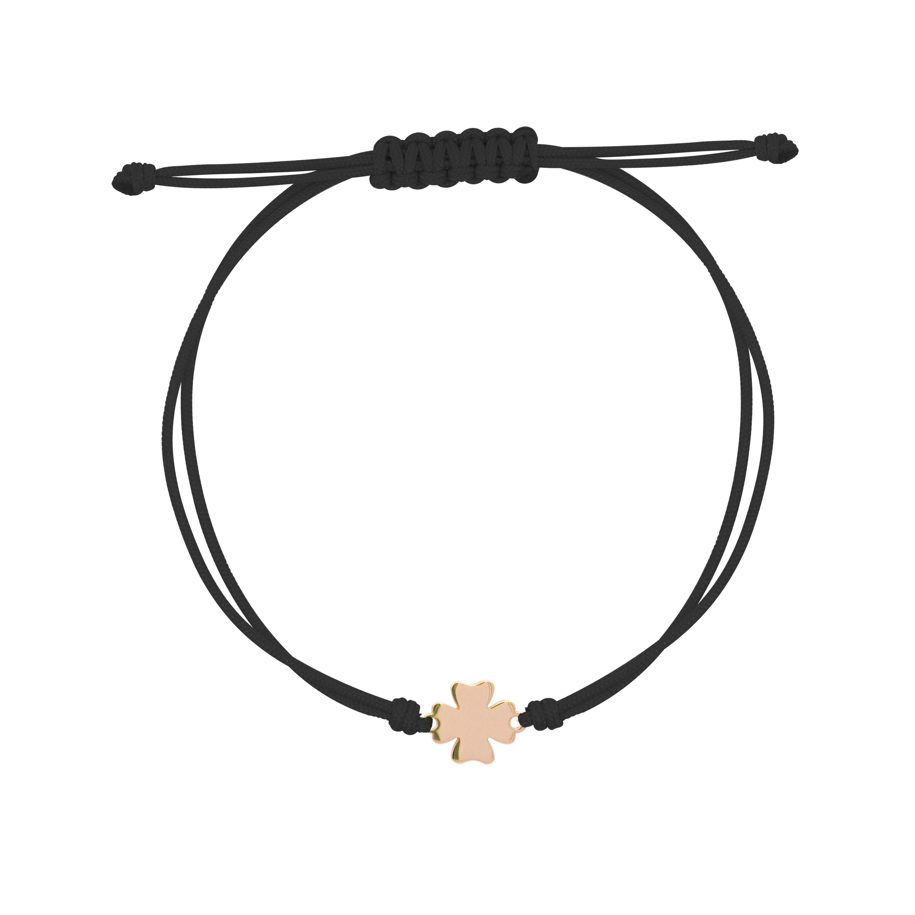Bracelets - Fabric black bracelet 1 subject Clover - 2 | Rue des Mille