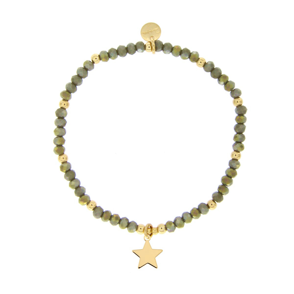 Pulsera elástica con micro piedras y colgante estrella