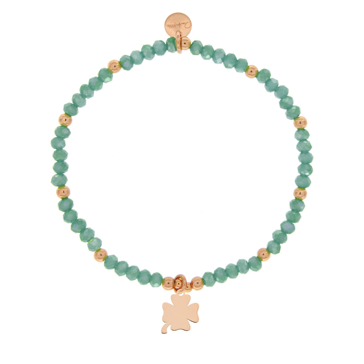 Bracelets - Elastic bracelet with micro stones and clover pendant - 2 | Rue des Mille