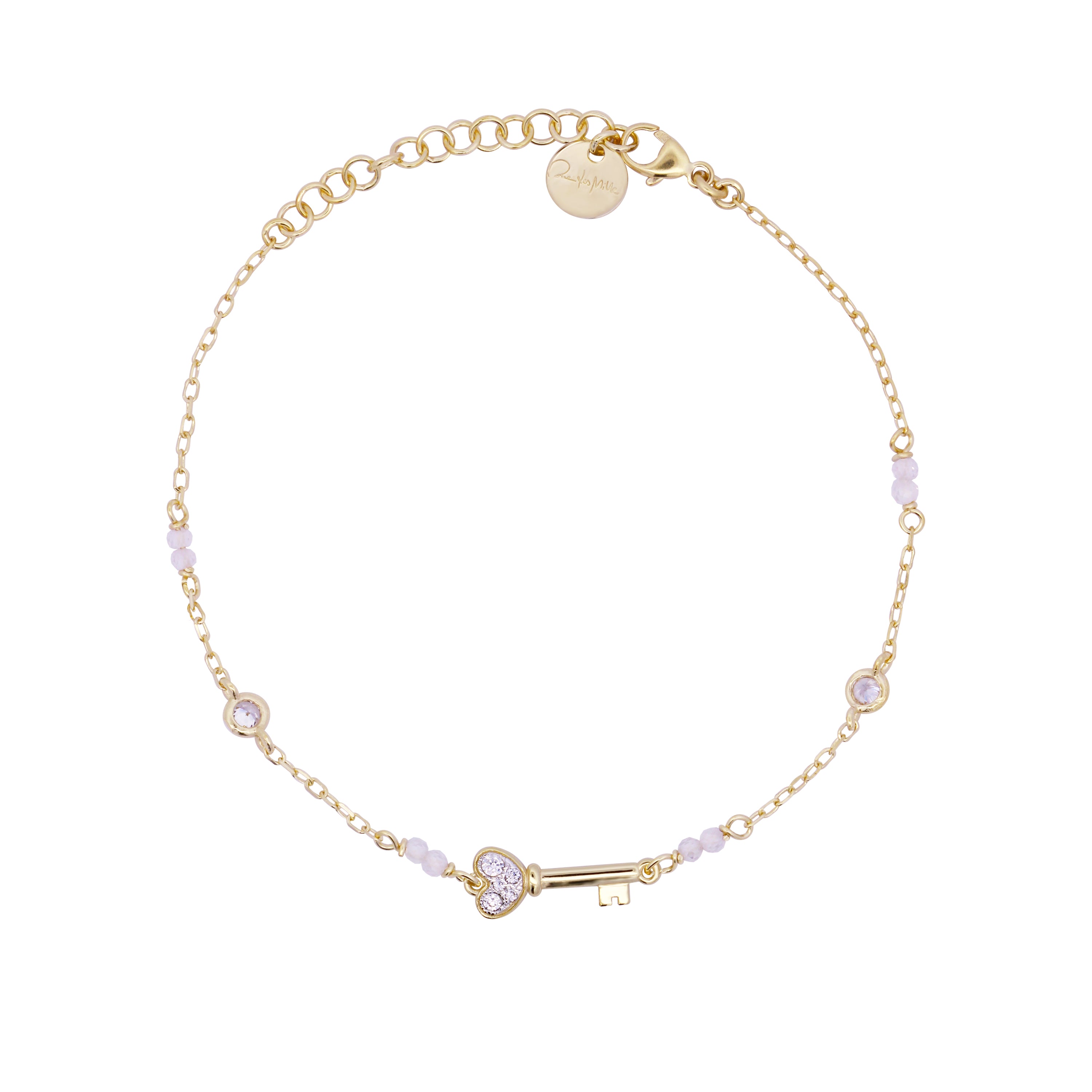 Bracelet with bezels and small pavé Key subject - STRADUST TEN