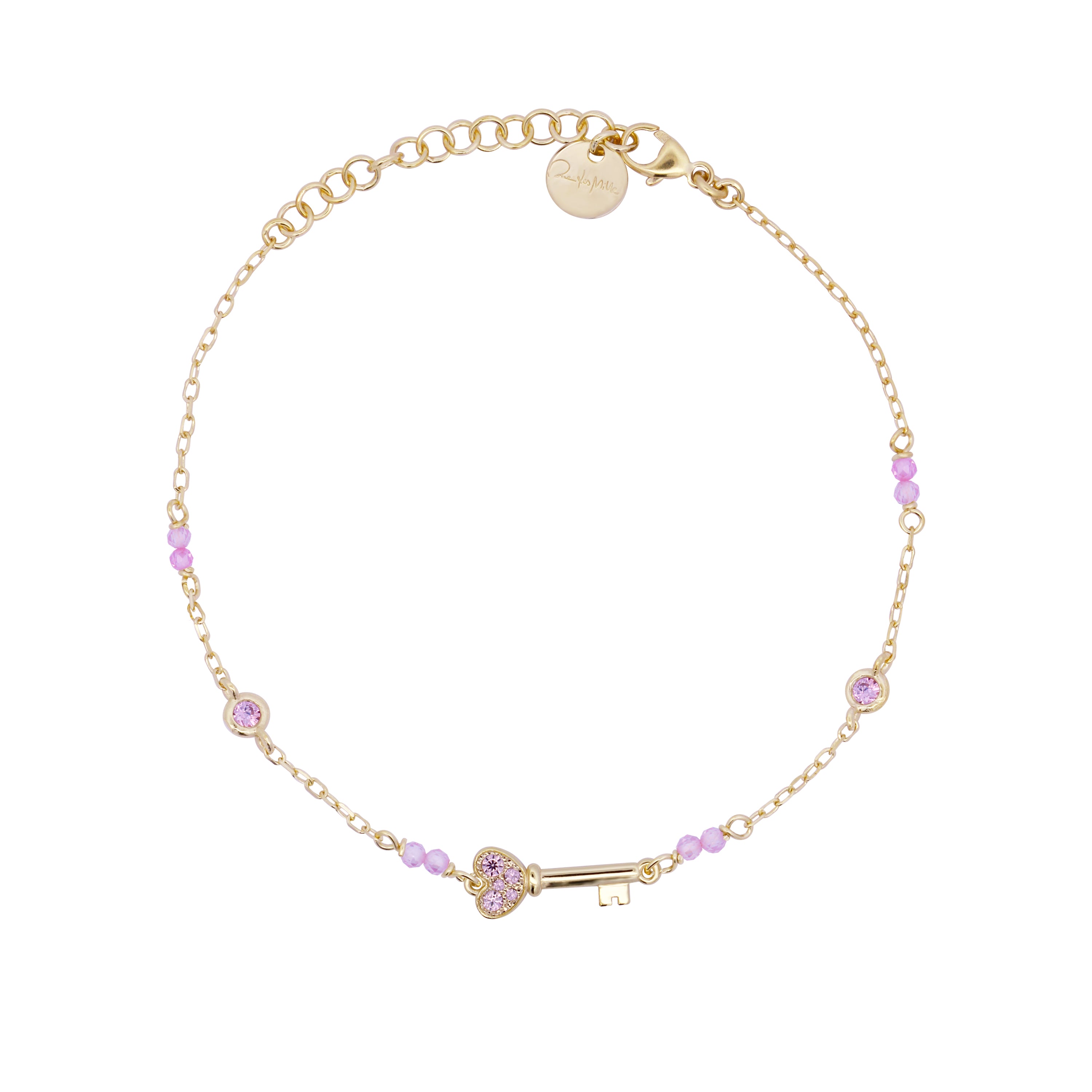 Bracelets - Chain bracelet with pavé colored bezels - STARDUST TEN - 4 | Rue des Mille