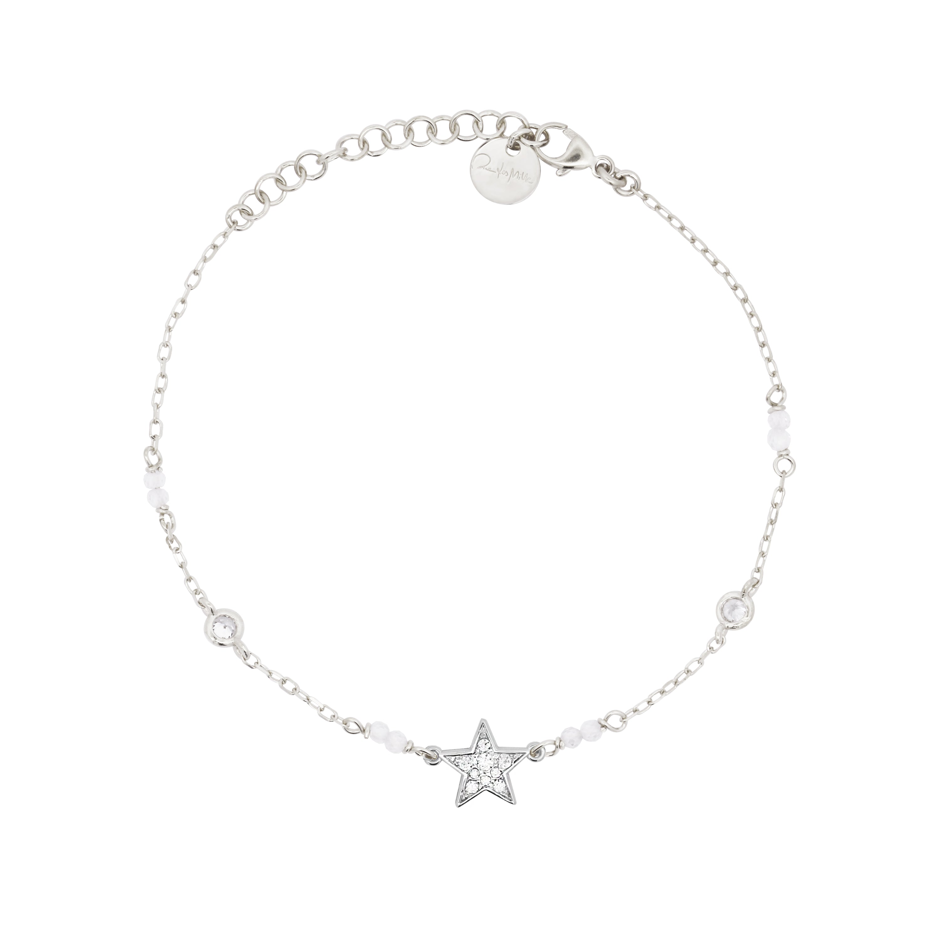 Bracelets - Bracelet with bezels and small pavé star subject - STRADUST TEN - 2 | Rue des Mille