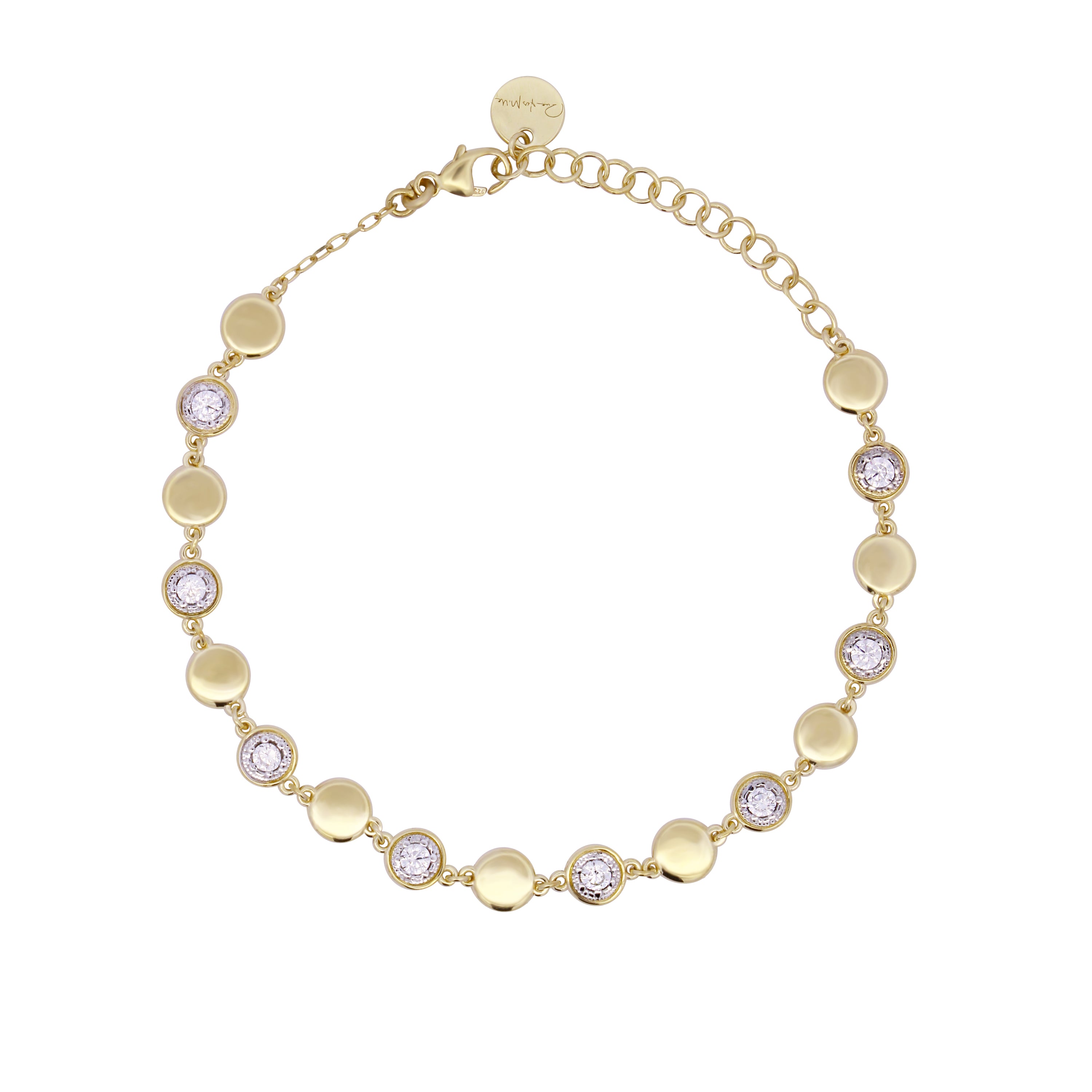 Bracelet with pavé and plain circles - STARDUST TEN