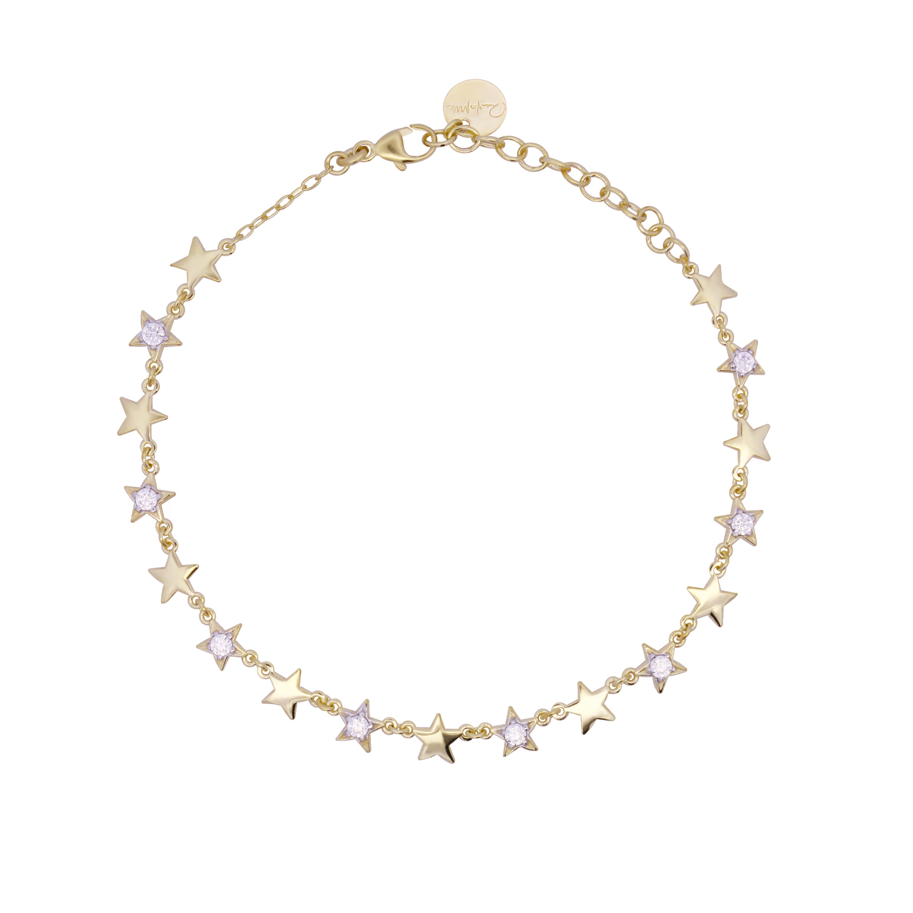 Pulsera con estrellas pavé y lisas - STARDUST TEN