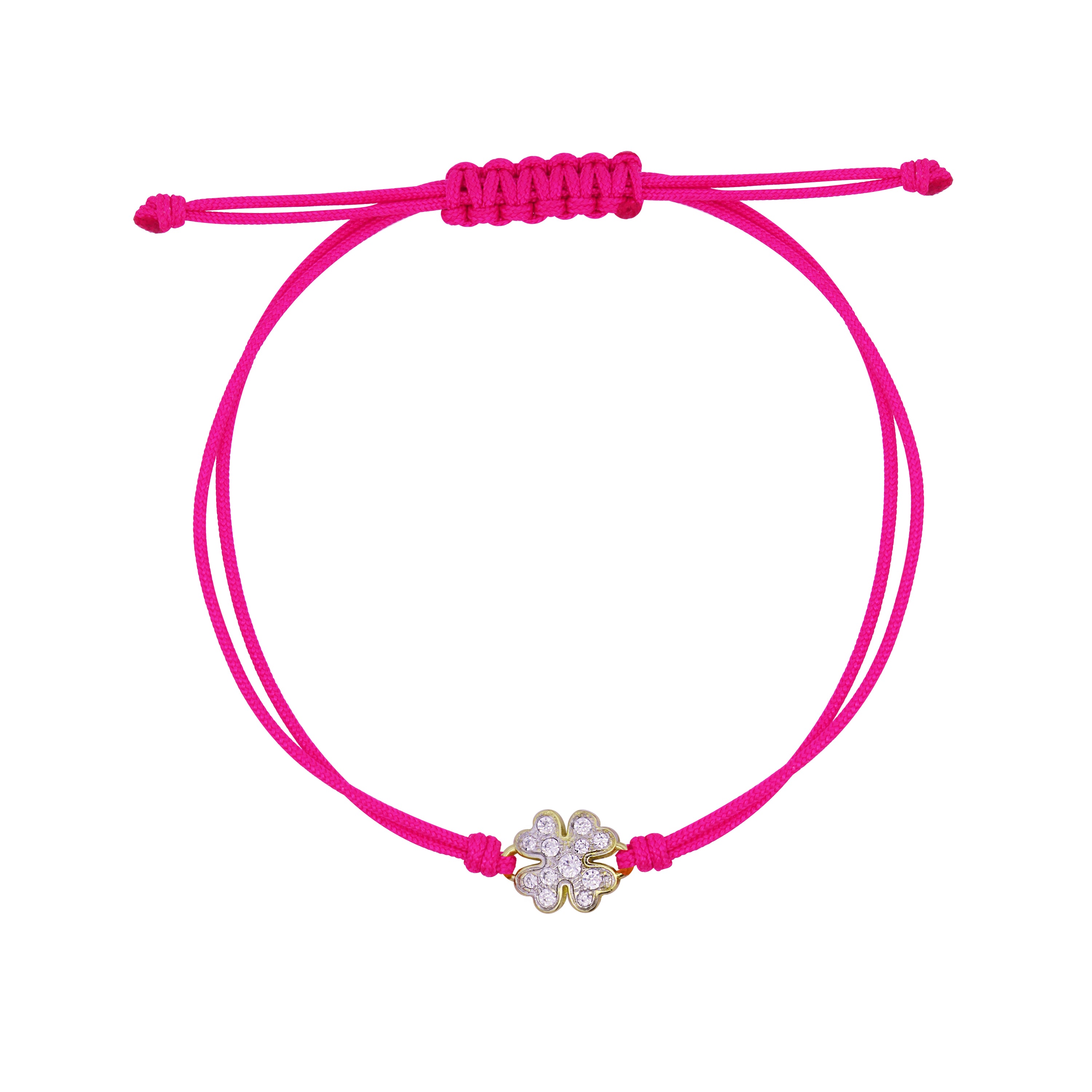 Bracciali - Bracciale tessuto quadrifoglio small pavè - STARDUST TEN - 2 | Rue des Mille