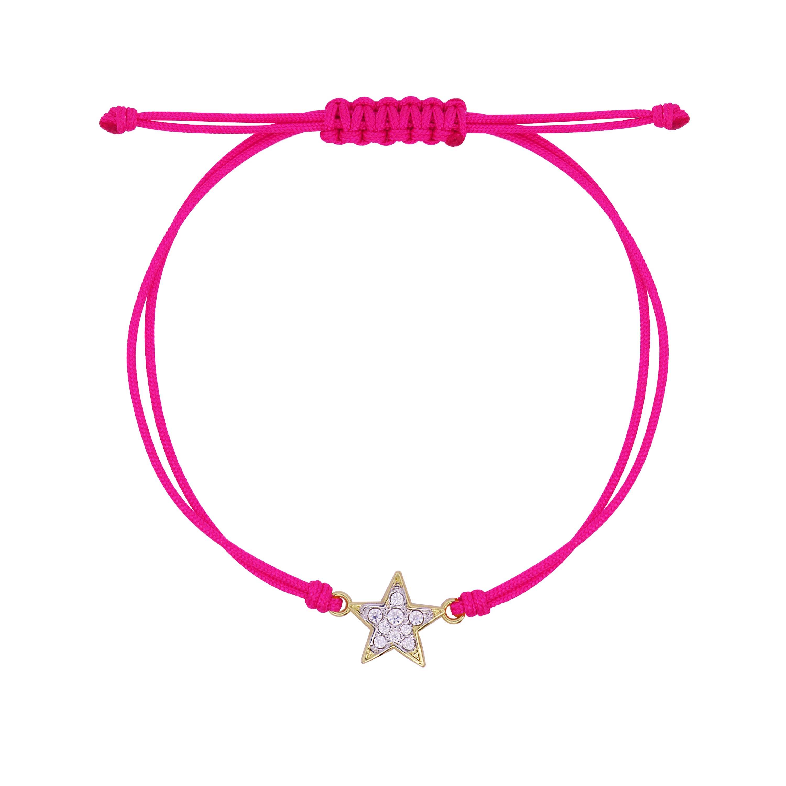 Bracelets - Bracelet with fabric cord and small pavé star - STARDUST TEN - 2 | Rue des Mille