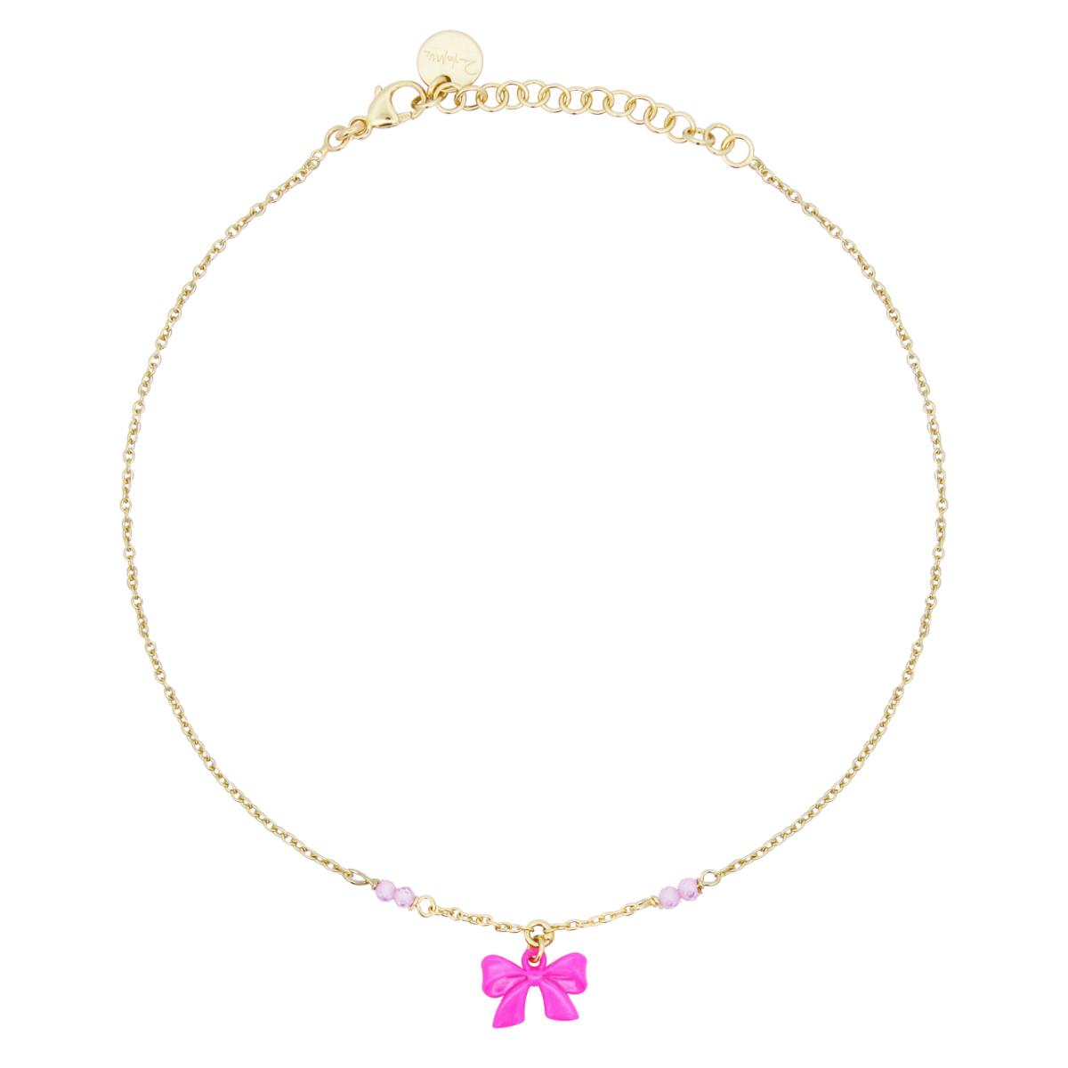 Anklet with enamel bow - CANDY BOW