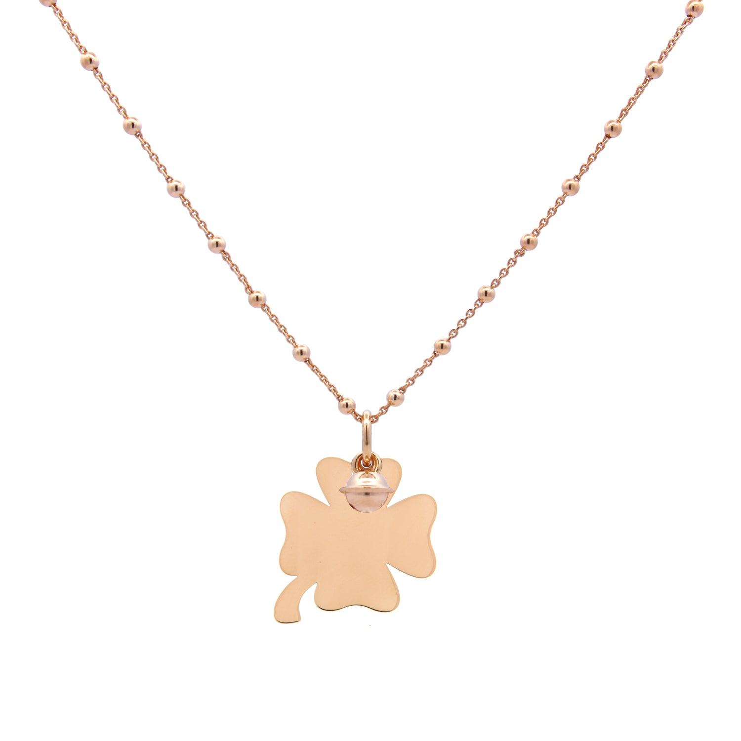 Necklaces - Beaded Necklace Four-leaf Clover Pendant - 2 | Rue des Mille