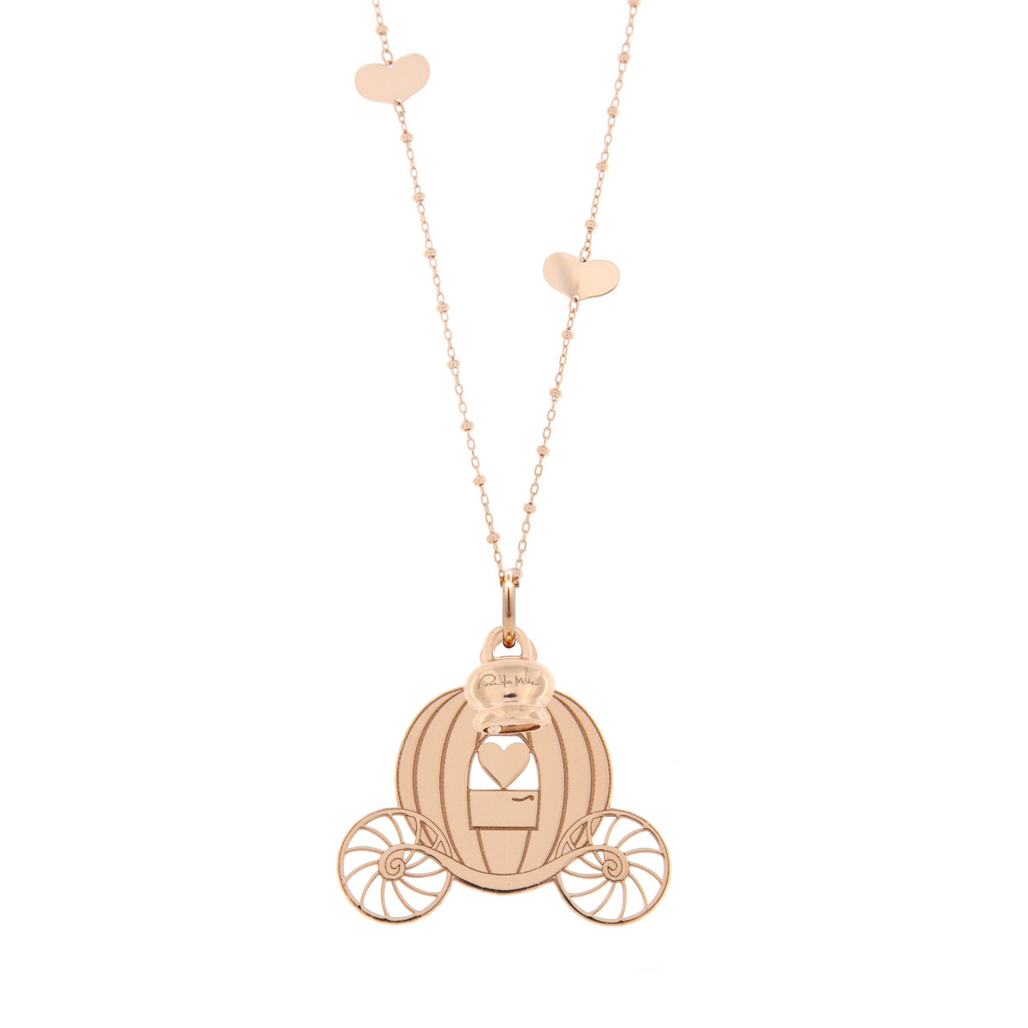 Heart Inserts Necklace with Carriage Pendant