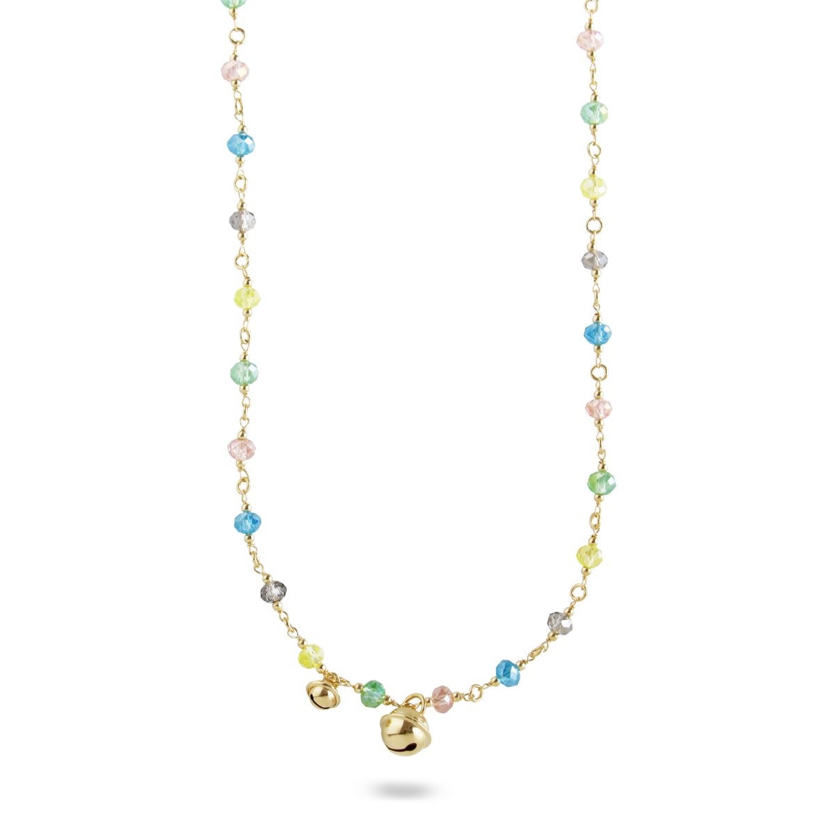 Necklaces - Necklace with bells multicolor crystals - Crystal Rainbow - 1 | Rue des Mille