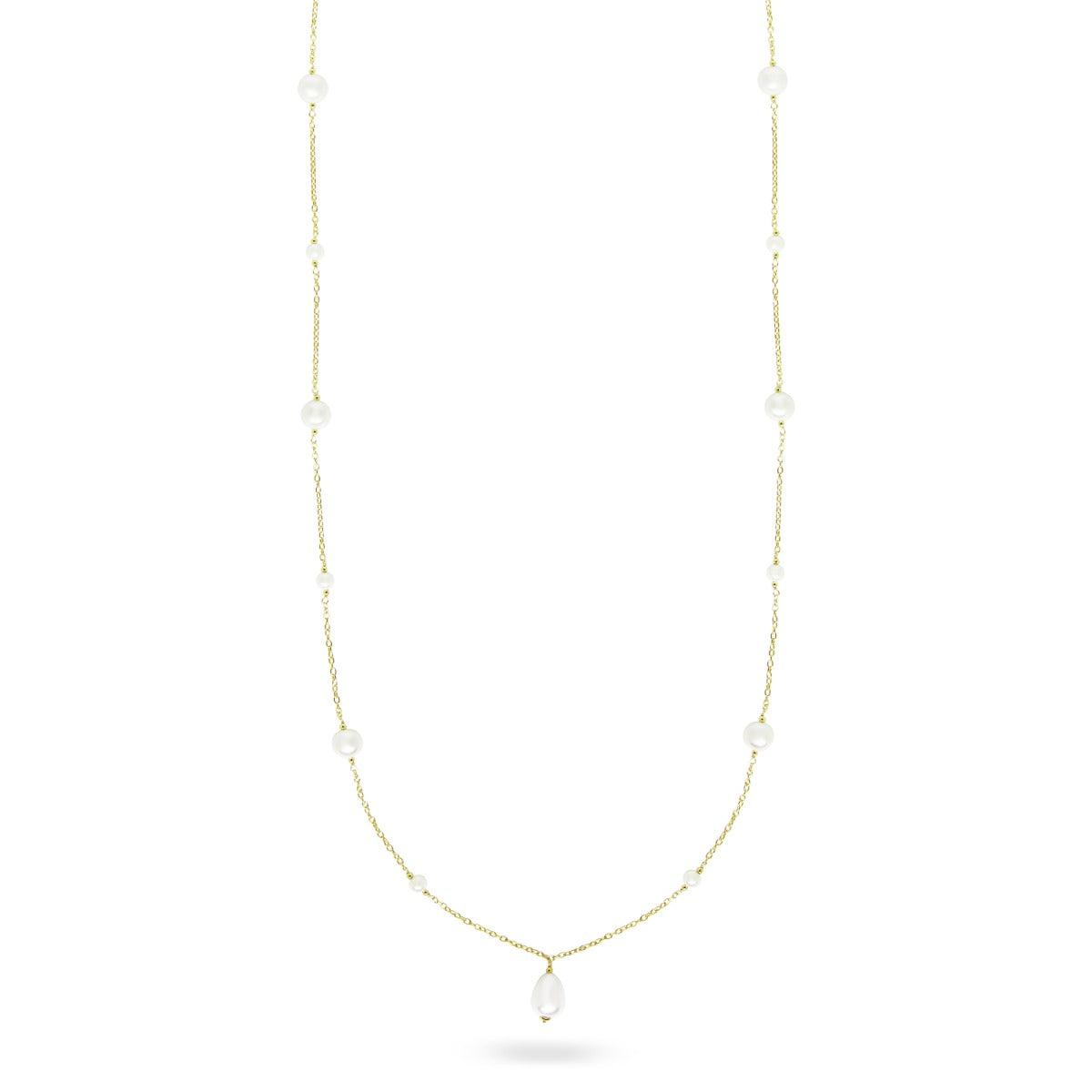 Long necklace drop-shaped pearl - WHITESIDE