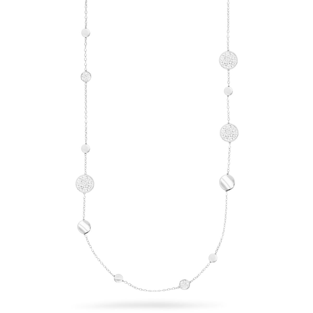 Collares - Collar Luxury BIG CIRCLE con círculos lisos y pavé alternados - STARDUST TEN - 2 | Rue des Mille