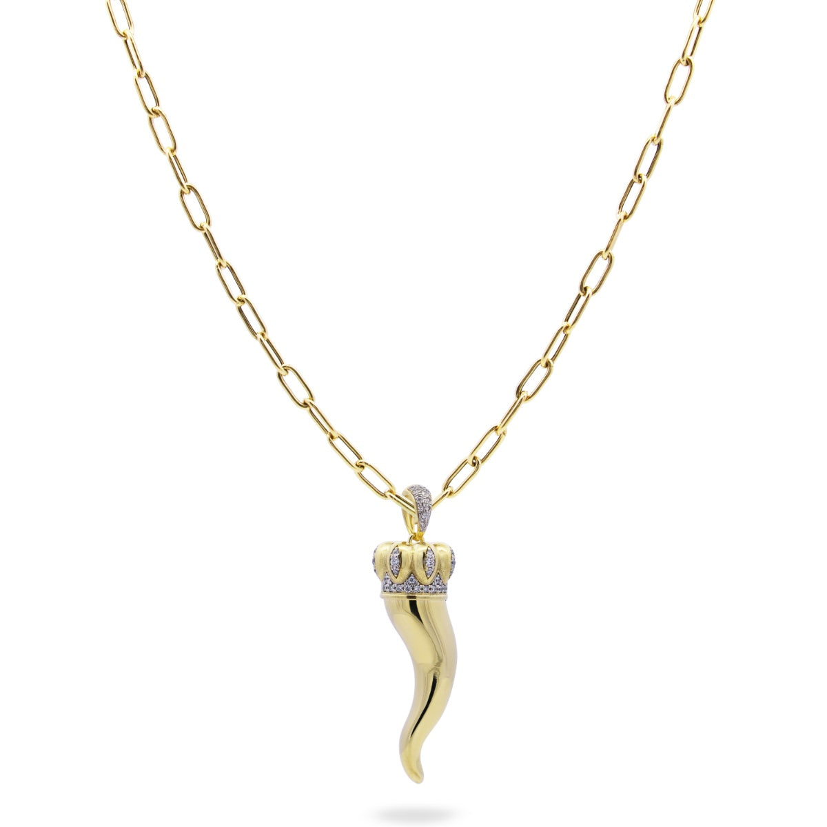 Cheval chain necklace and XL HORN - AMULETI