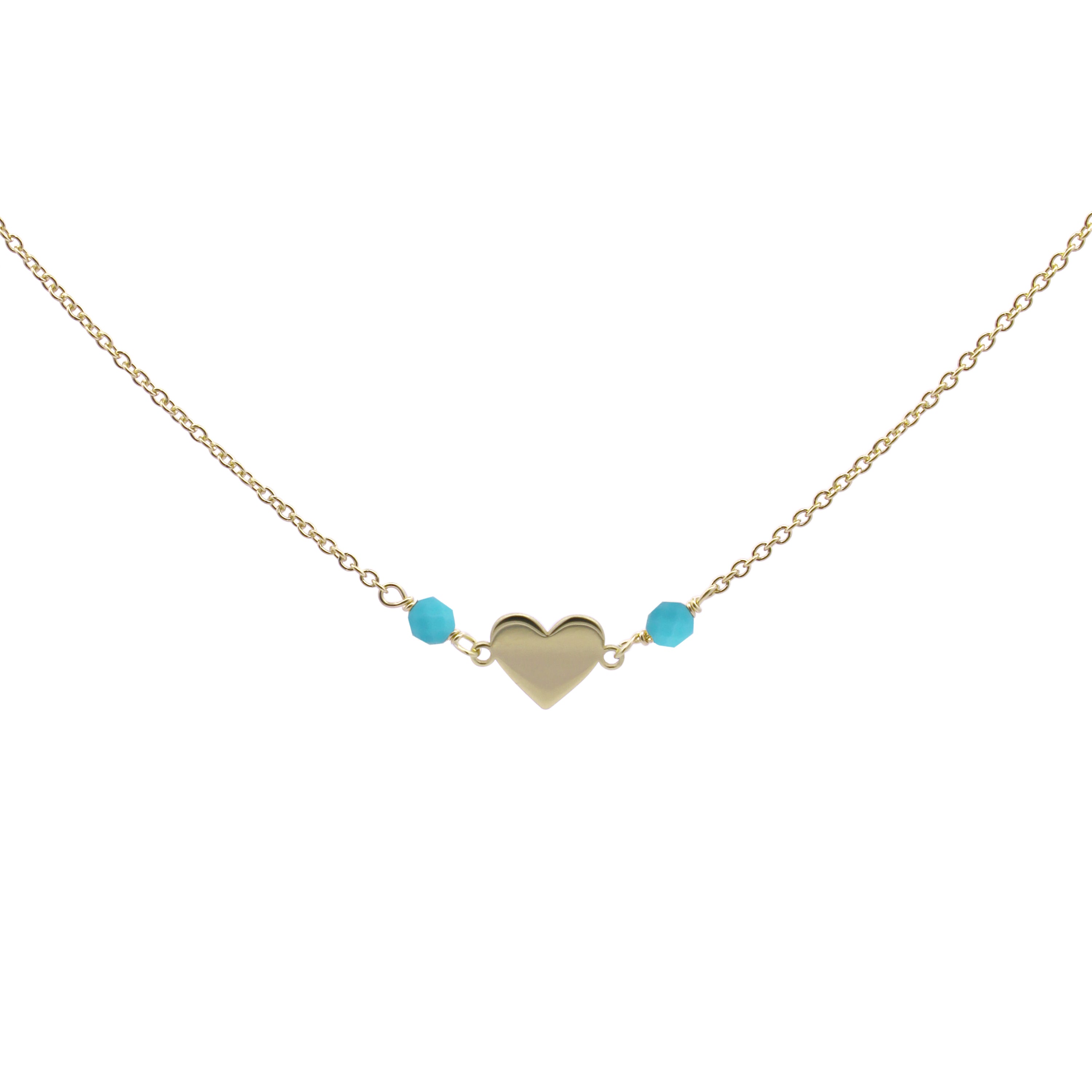 Turquoise Stones Heart Chain Choker - Io&Ro