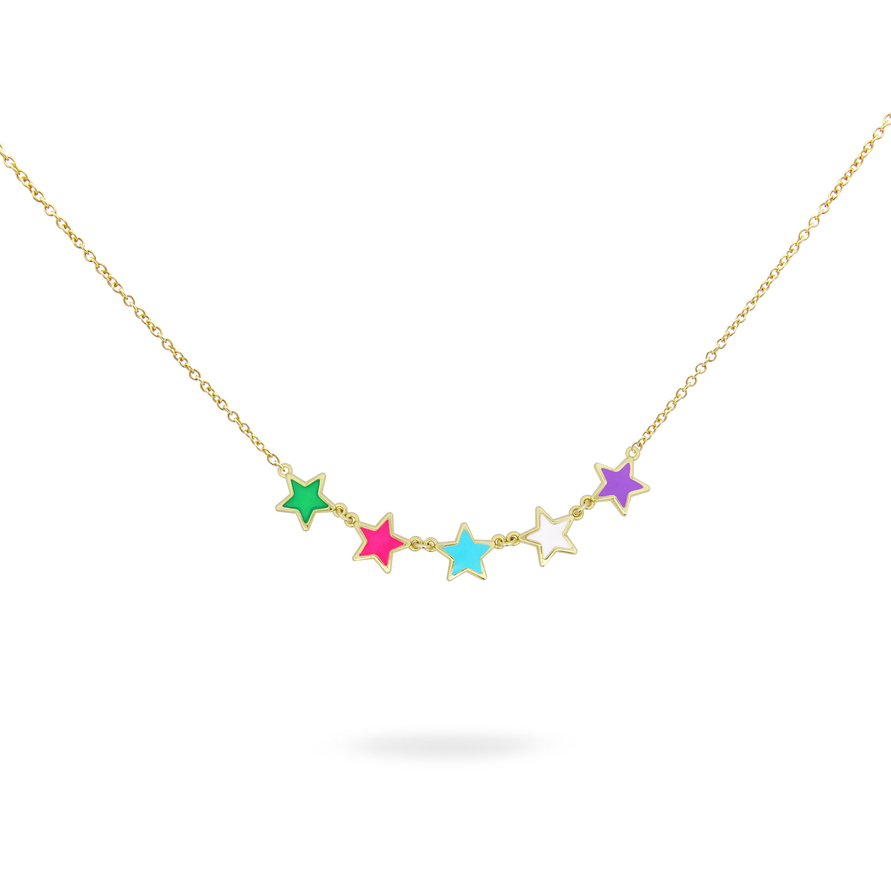 Chokers - Necklace with five enameled stars - ColorFUN - 1 | Rue des Mille