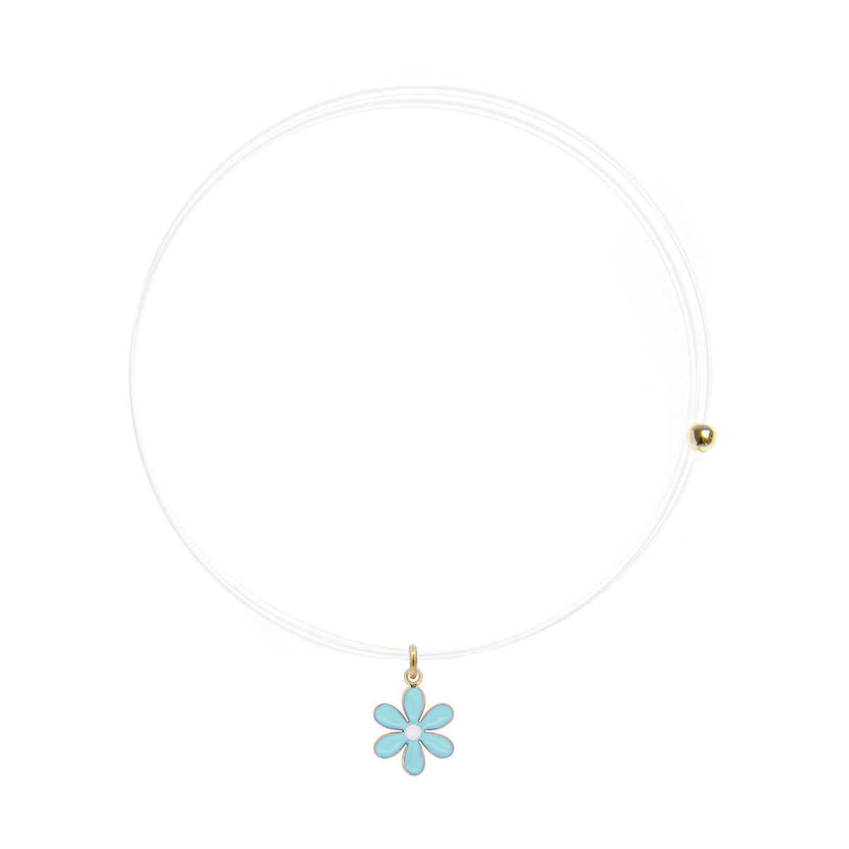 Line choker light blue daisy - RueFlower