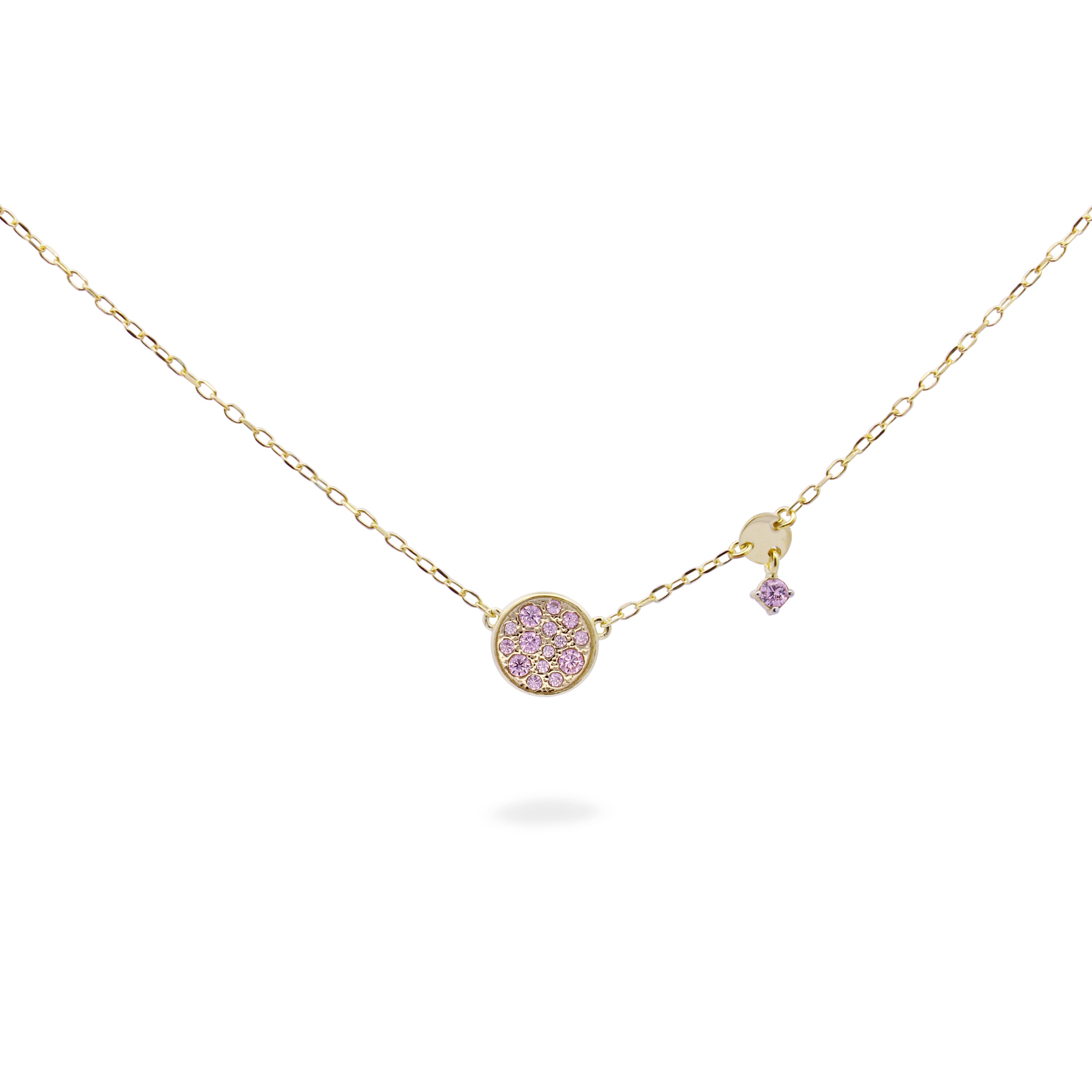 Chokers - Necklace with chain and pink pavè - STARDUST TEN - 1 | Rue des Mille