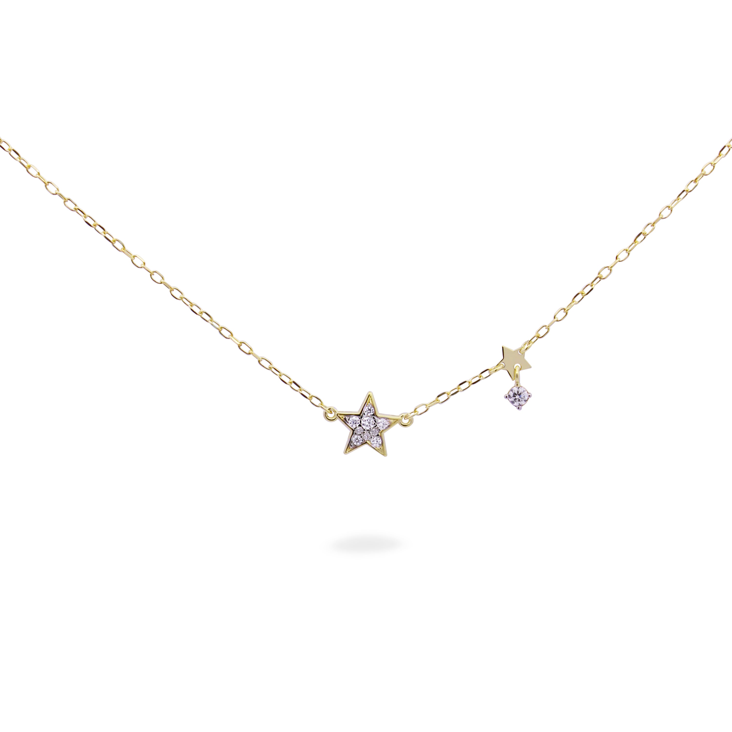 Necklace with chain and pavè star - STARDUST TEN